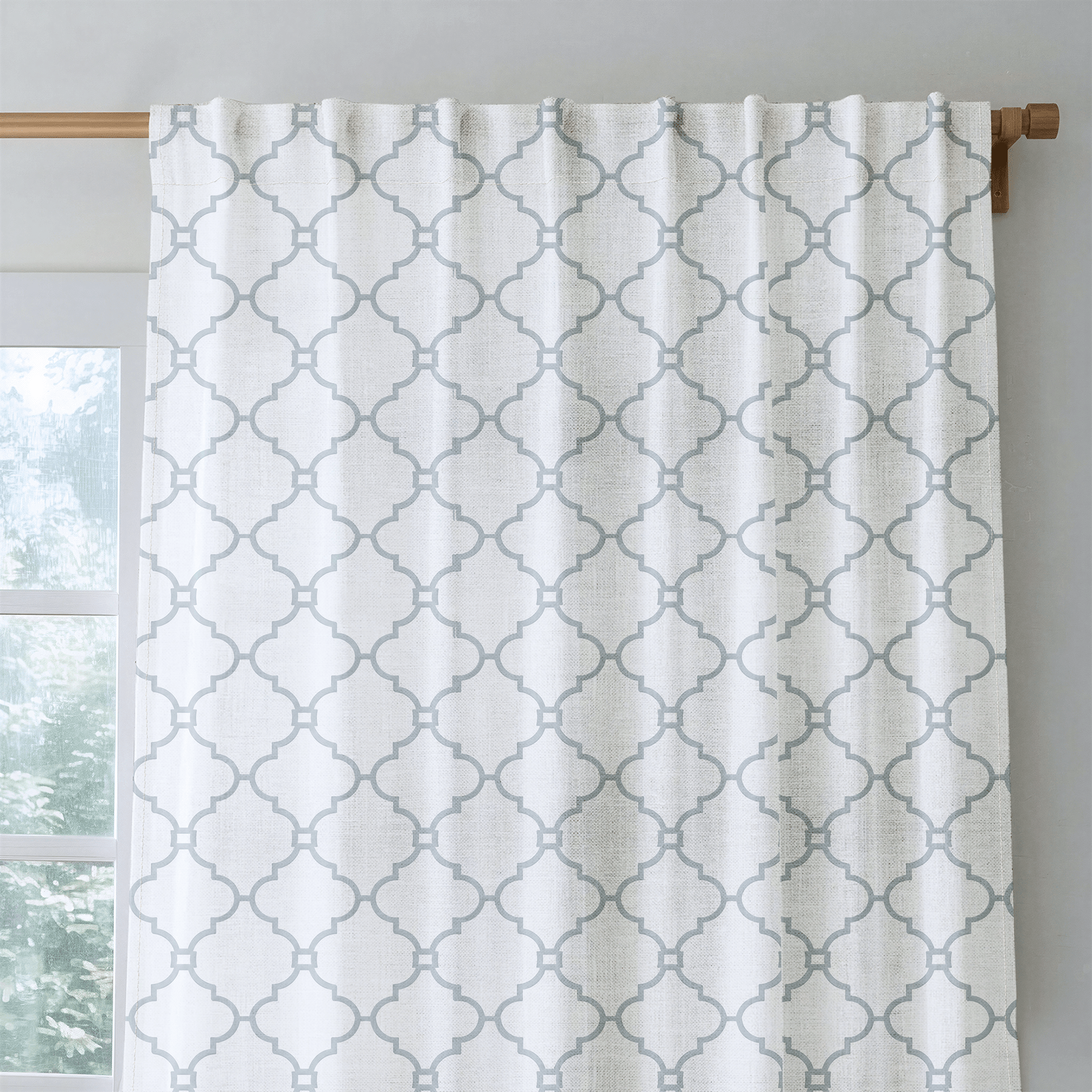 Orange County Cool Grey Trellis - Drapery - Lemon Park