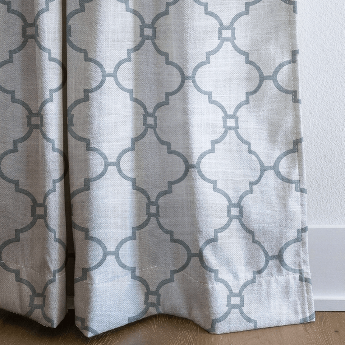 Orange County Cool Grey Trellis - Drapery - Lemon Park