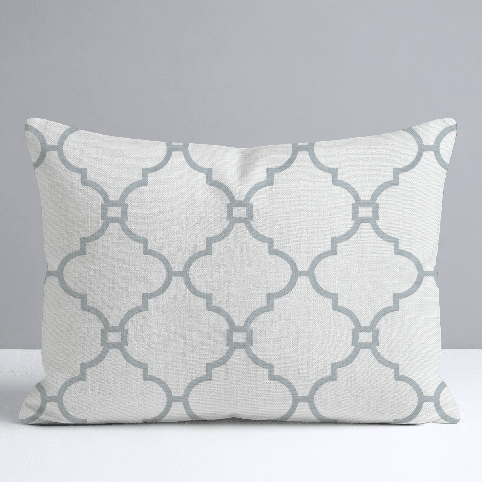 Orange County Cool Grey Trellis Throw Pillow - Lemon Park