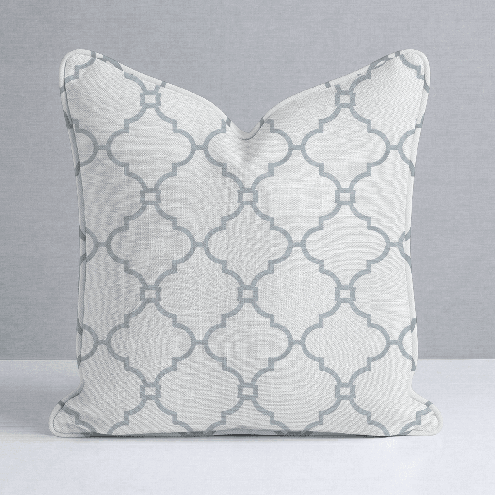 Orange County Cool Grey Trellis Throw Pillow - Lemon Park