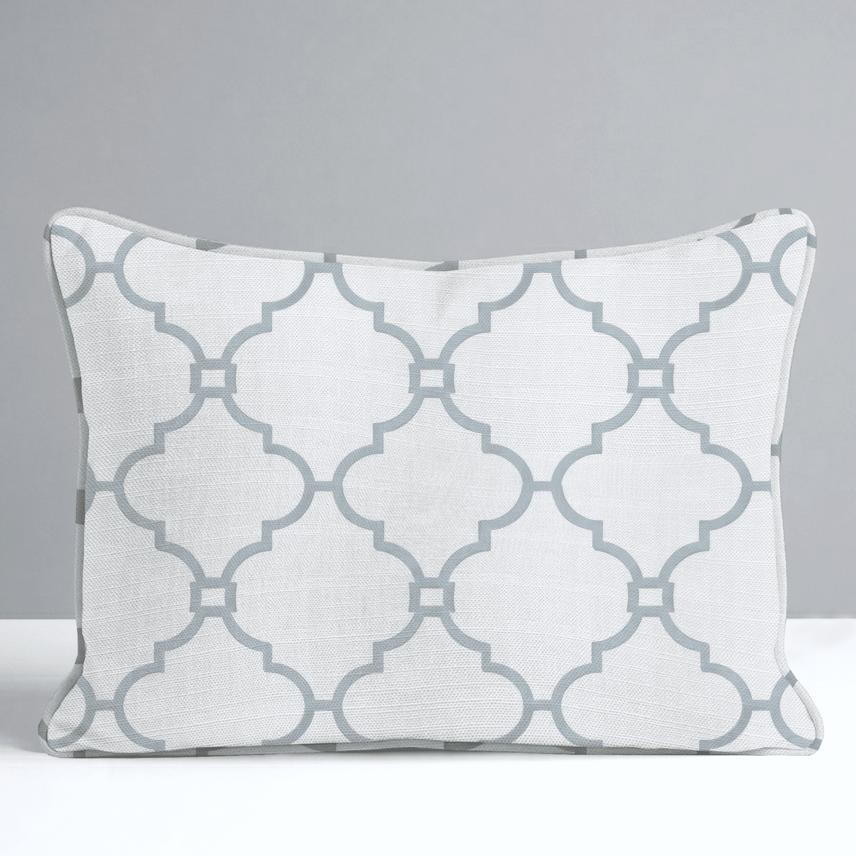 Orange County Cool Grey Trellis Throw Pillow - Lemon Park