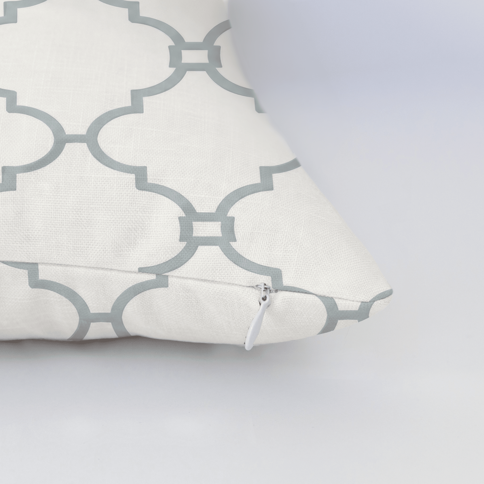 Orange County Cool Grey Trellis Throw Pillow - Lemon Park
