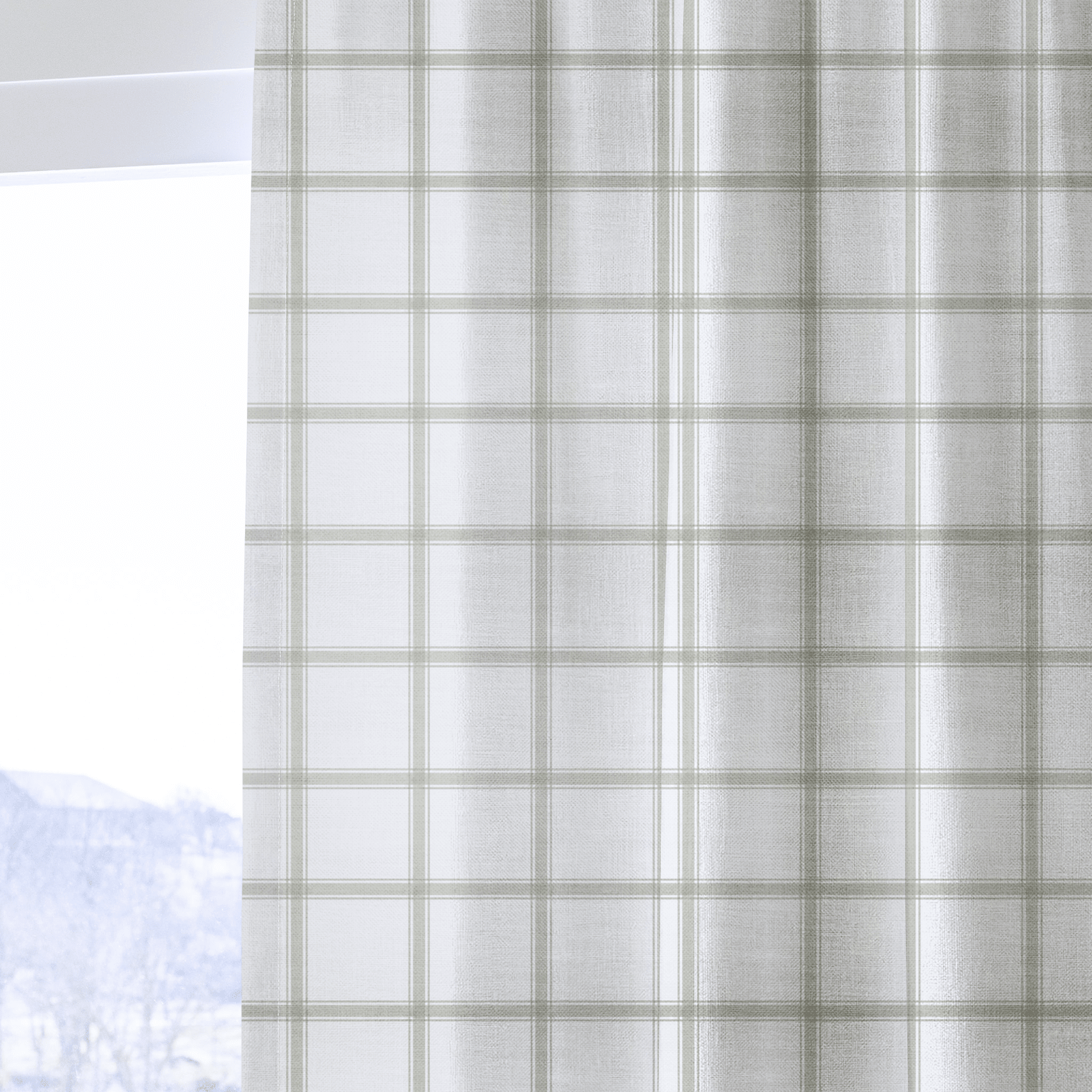 Orange County Olive Plaid - Drapery - Lemon Park