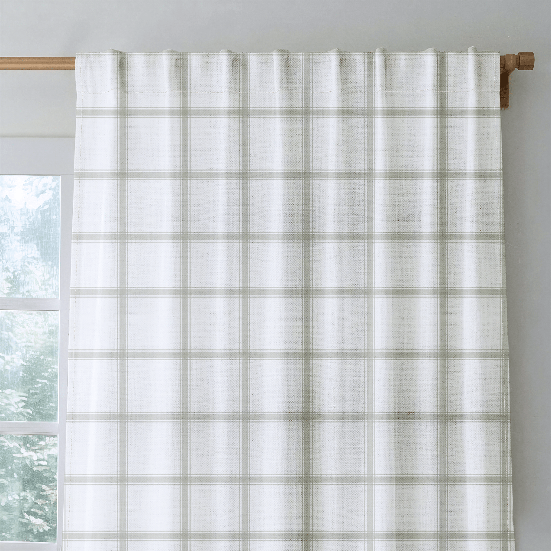 Orange County Olive Plaid - Drapery - Lemon Park