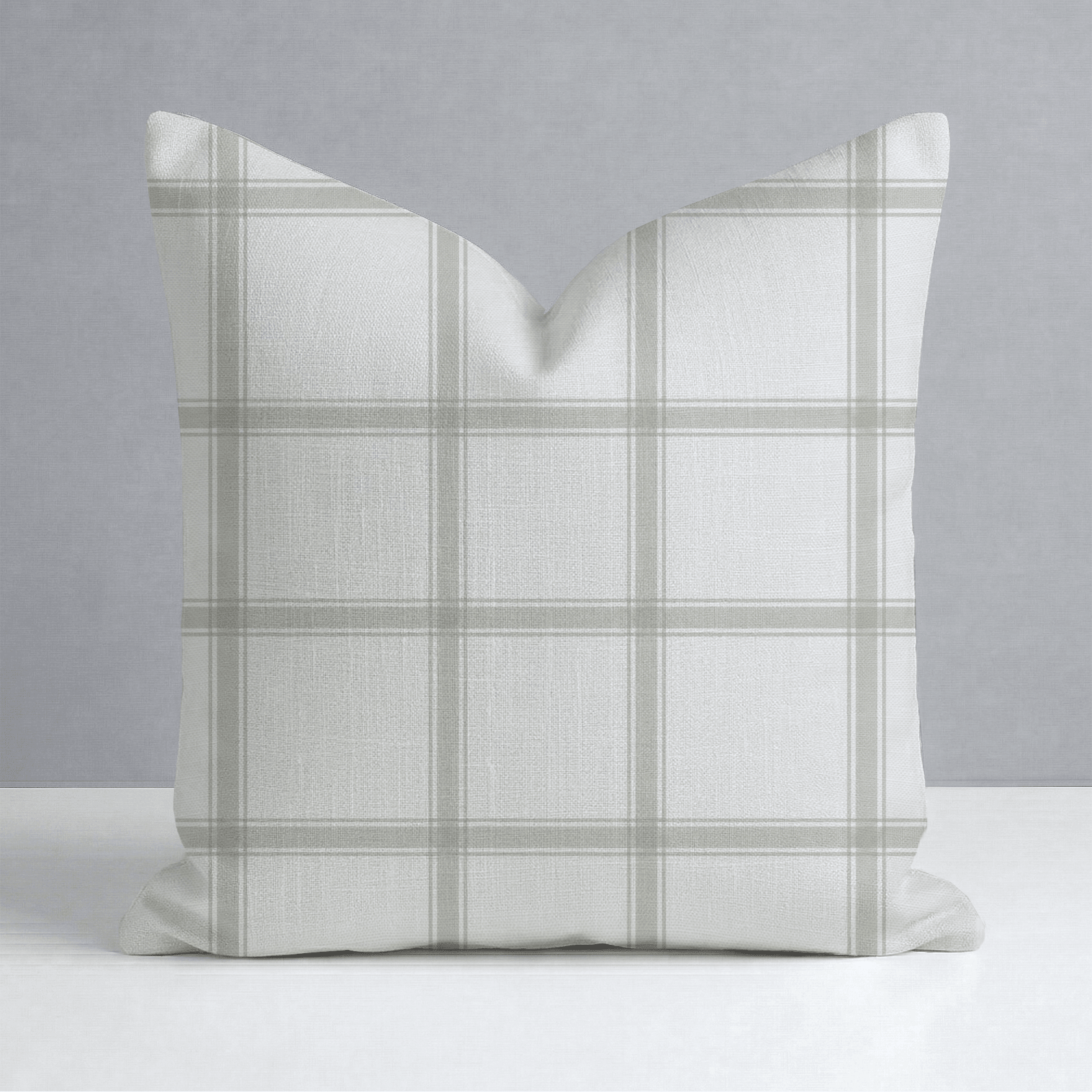 Orange County Olive Plaid Throw Pillow - Lemon Park