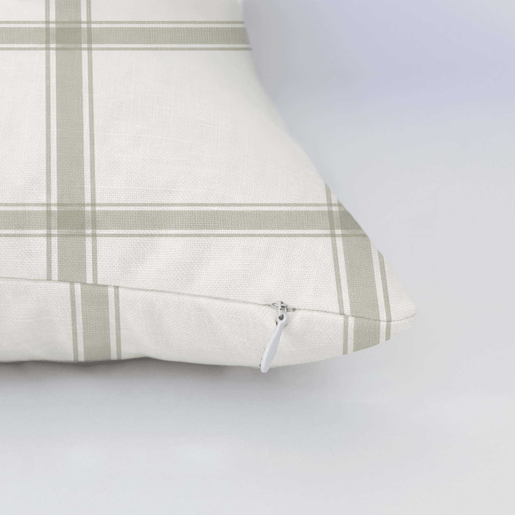 Orange County Olive Plaid Throw Pillow - Lemon Park