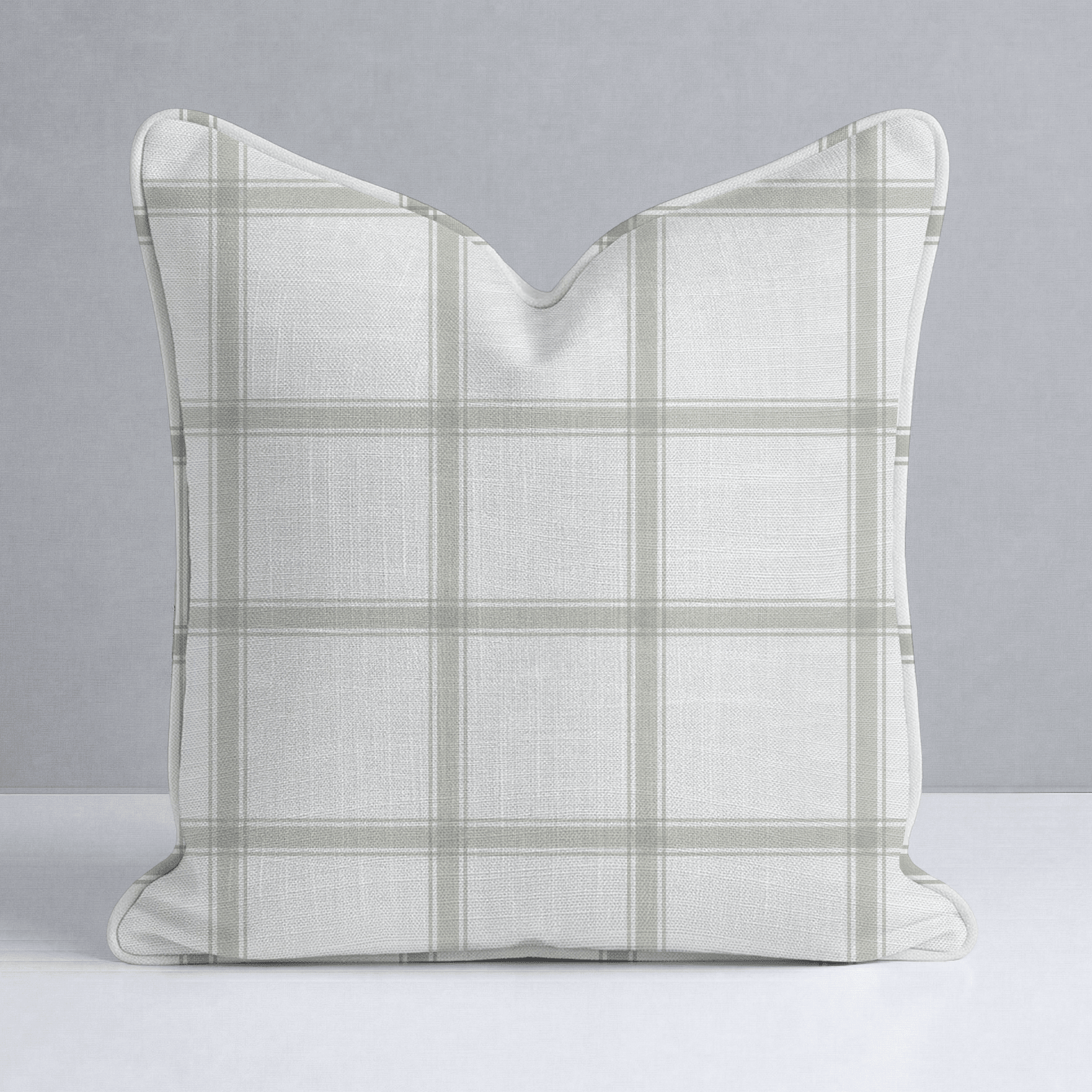 Orange County Olive Plaid Throw Pillow - Lemon Park