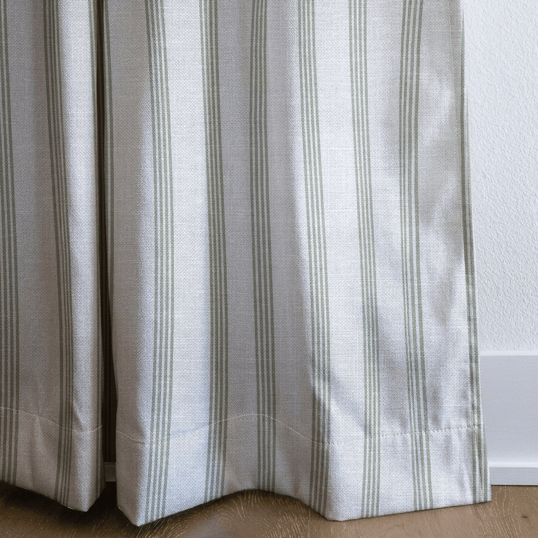Orange County Olive Stripes - Drapery - Lemon Park