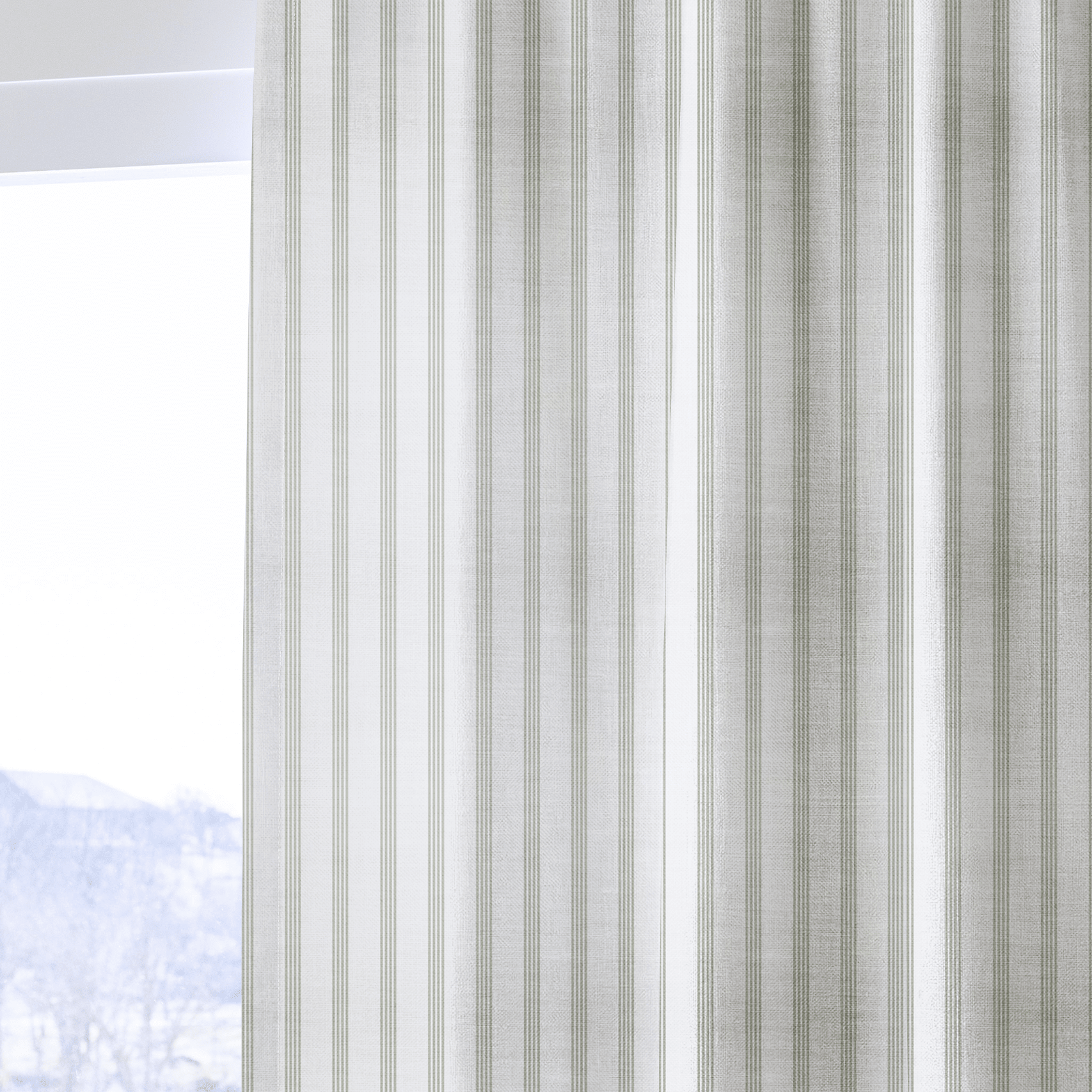 Orange County Olive Stripes - Drapery - Lemon Park