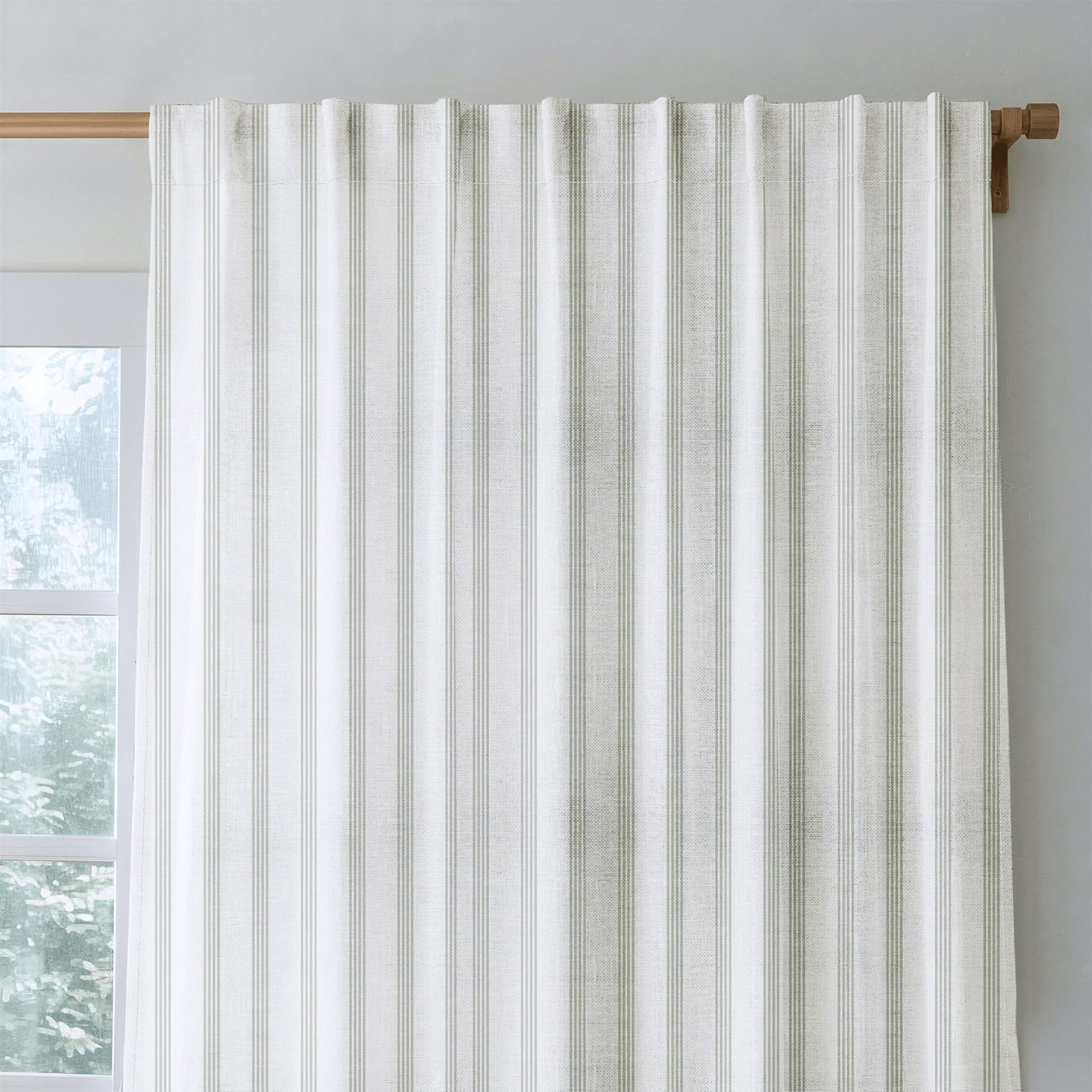 Orange County Olive Stripes - Drapery - Lemon Park