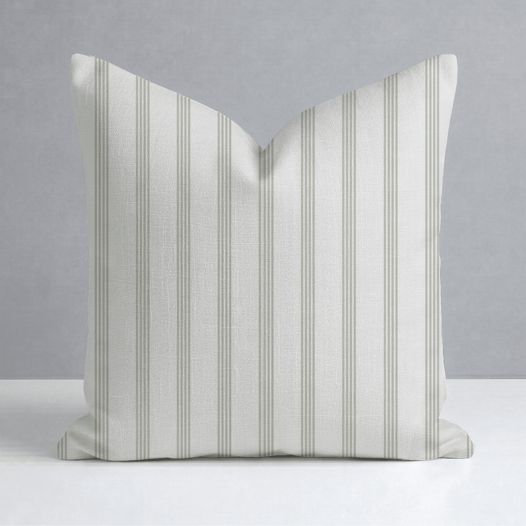 Orange County Olive Stripes Throw Pillow - Lemon Park