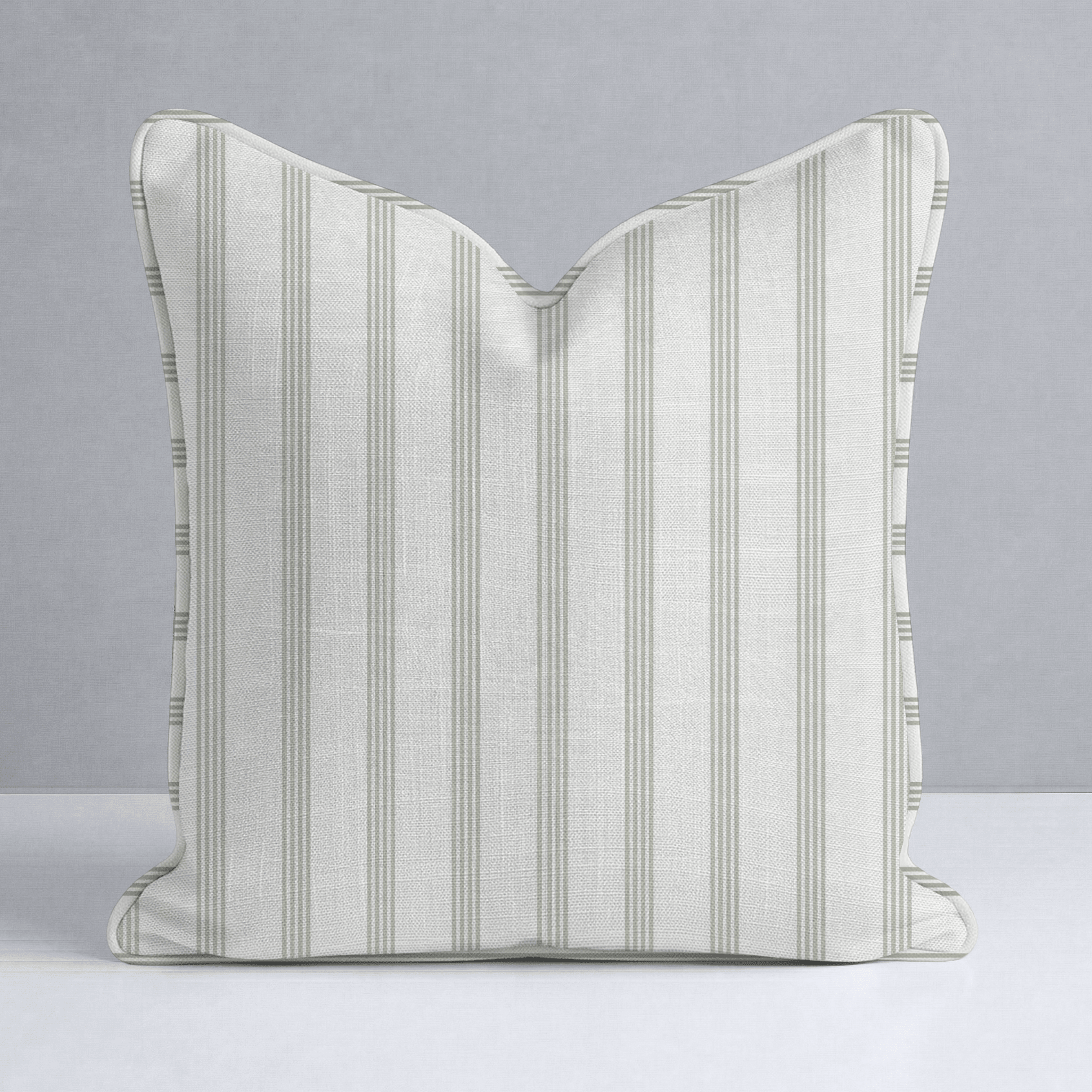Orange County Olive Stripes Throw Pillow - Lemon Park