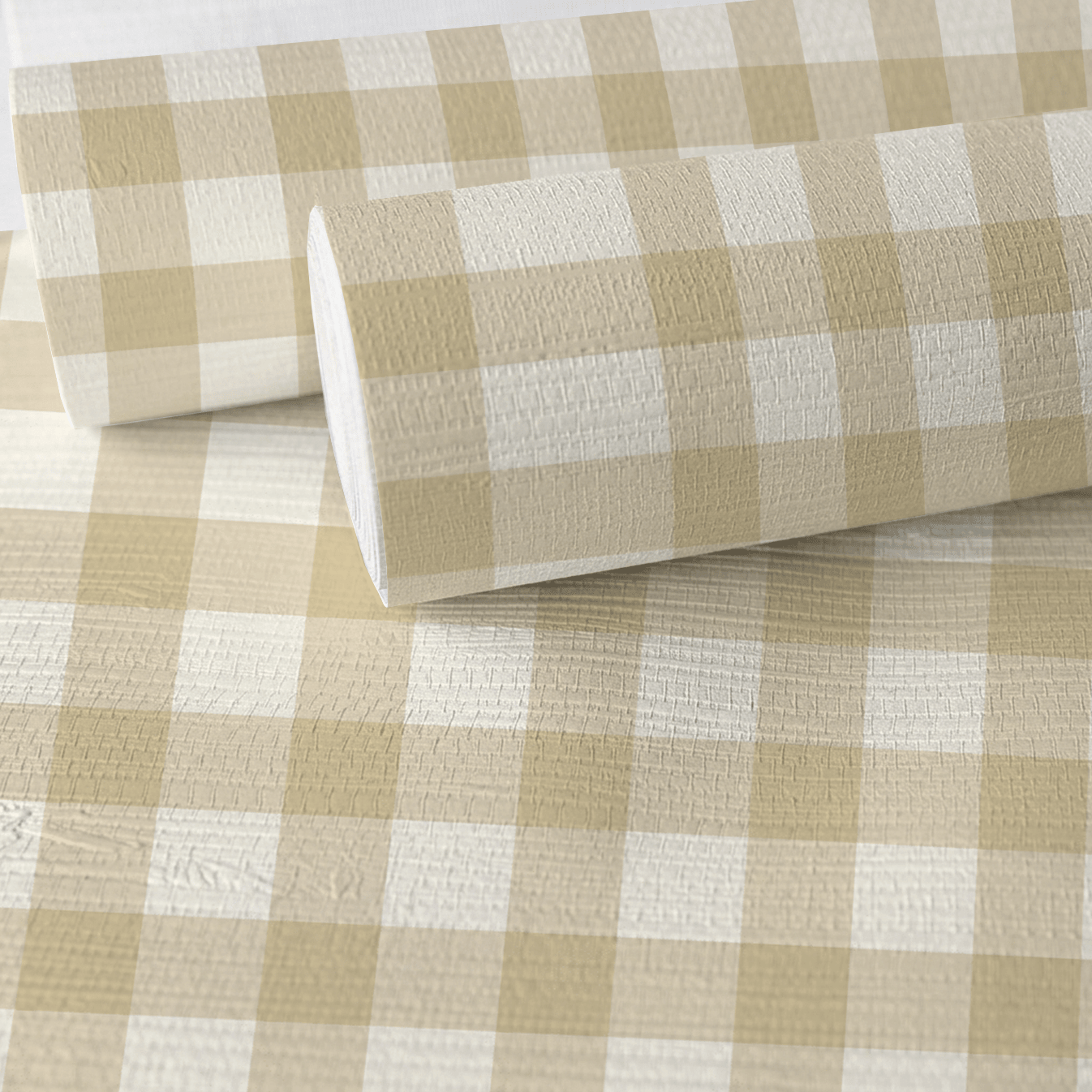 Orange County Pavlova Gingham Faux Grasscloth Wallpaper - Lemon Park