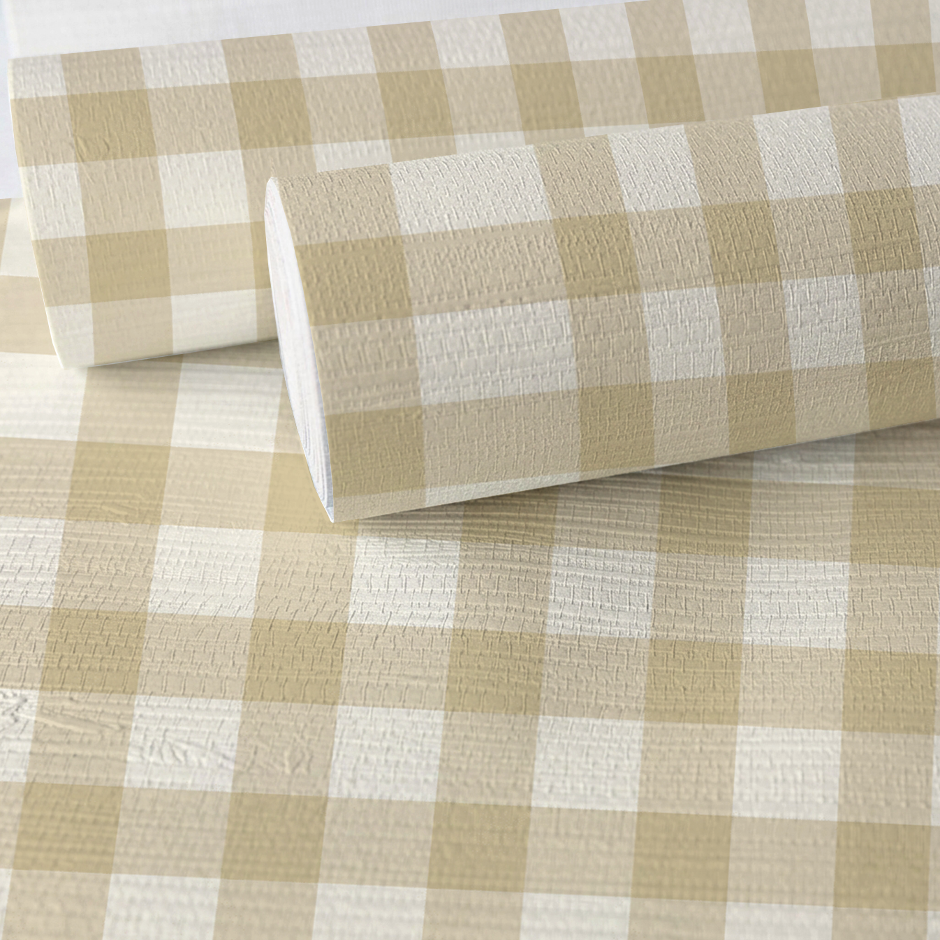Orange County Pavlova Gingham Faux Grasscloth Wallpaper