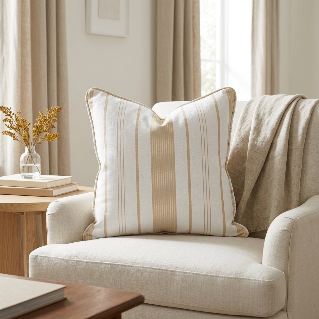 Orange County Pavlova Stripes Throw Pillow - Lemon Park