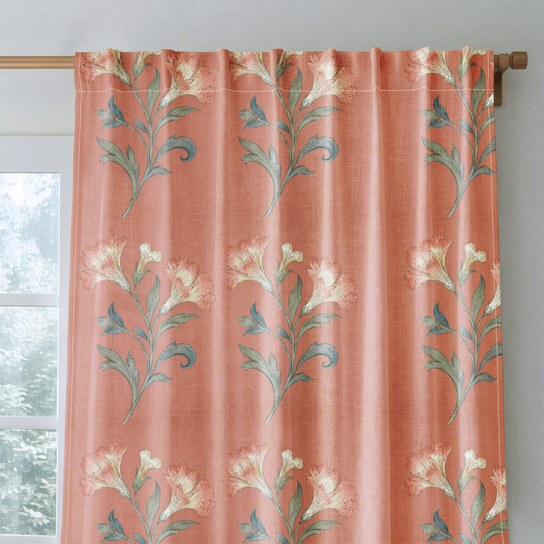 Orange County Terracotta Botanical - Drapery - Lemon Park