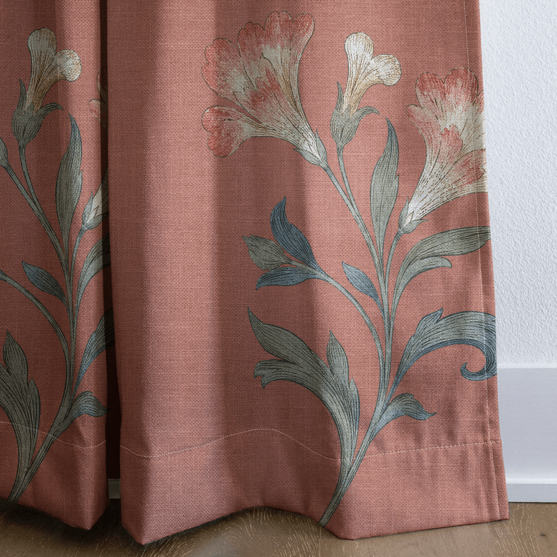 Orange County Terracotta Botanical - Drapery - Lemon Park