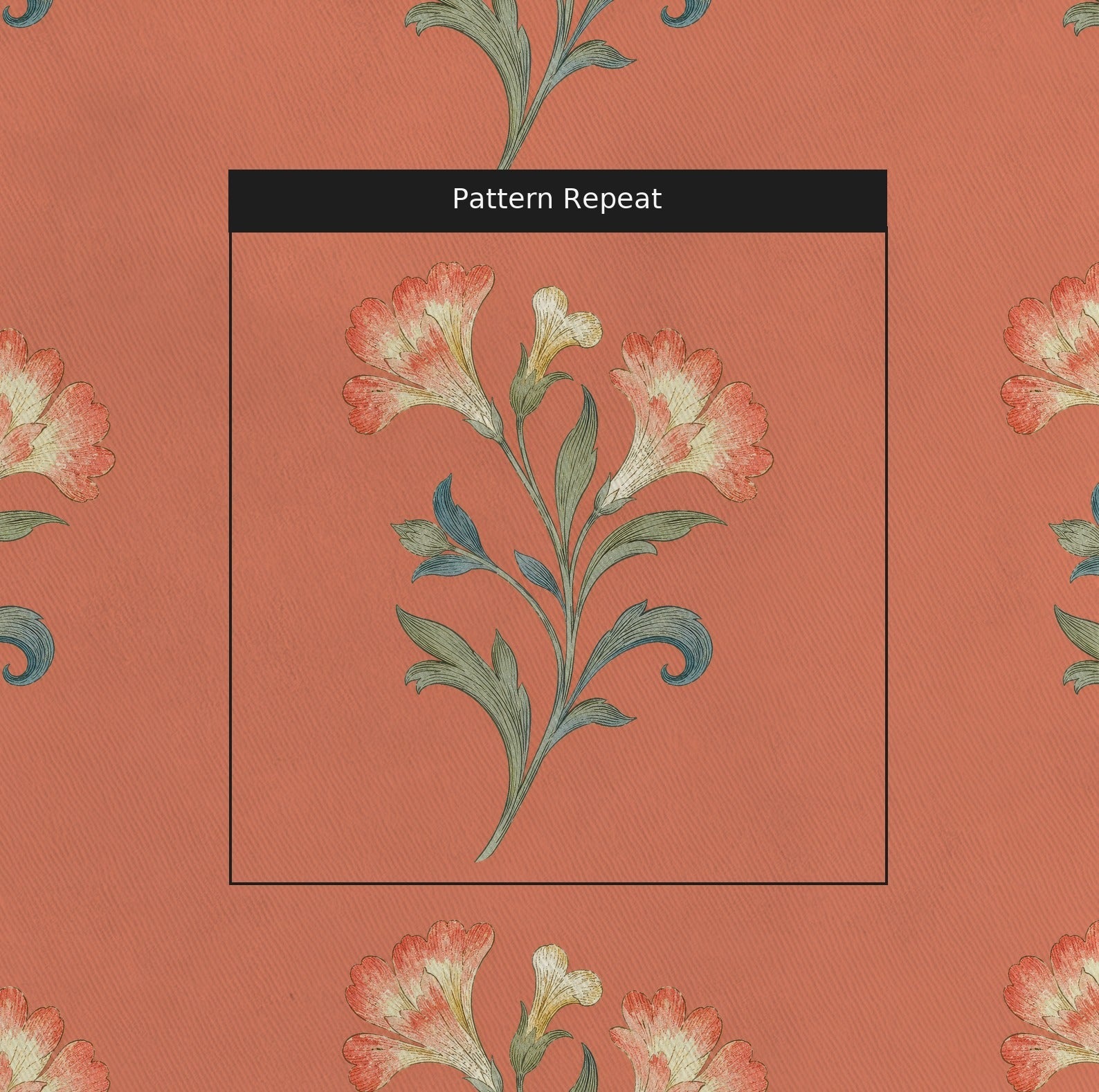 Orange County Terracotta Botanical - Fabric - Lemon Park