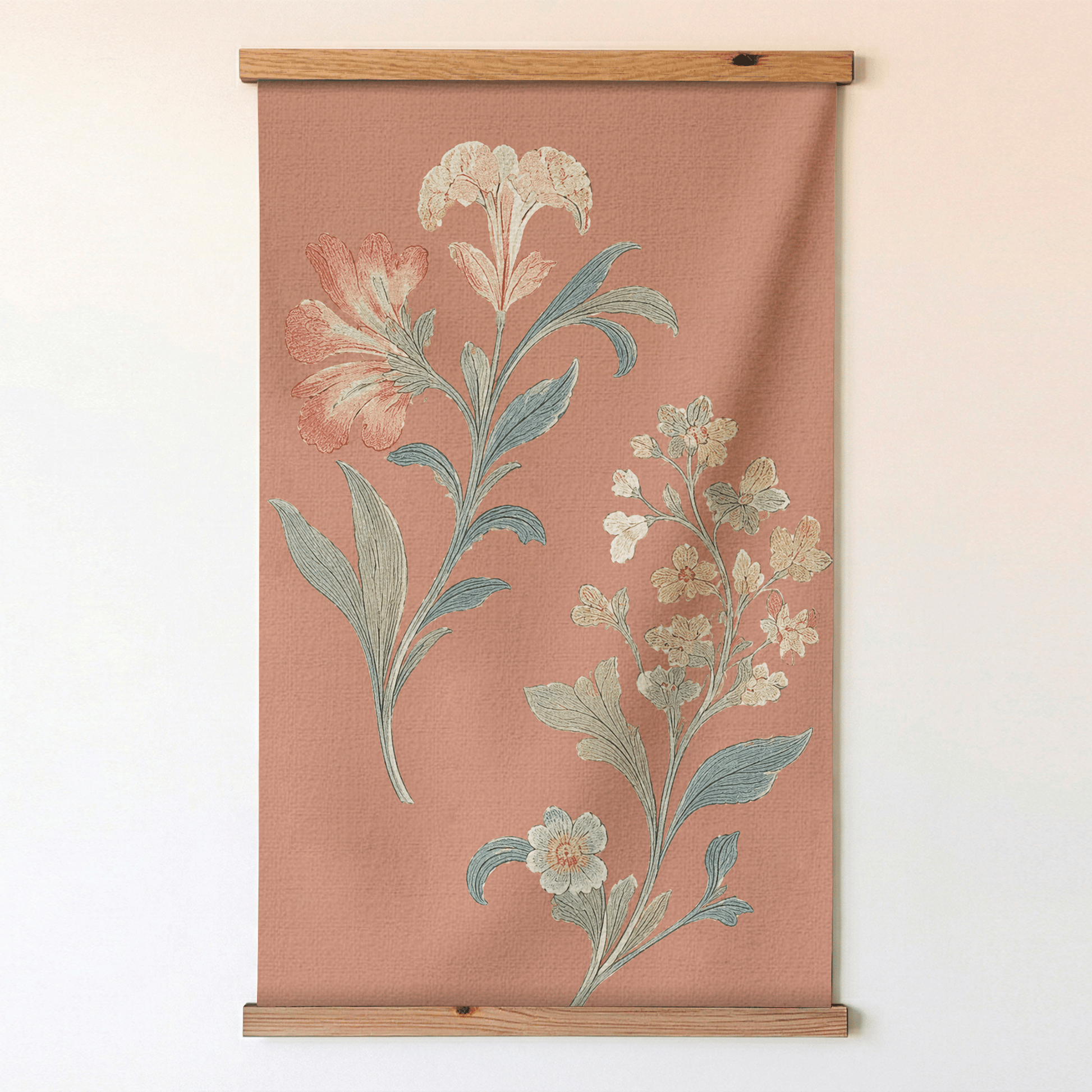 Orange County Terracotta Botanical Study - Tapestry - Lemon Park