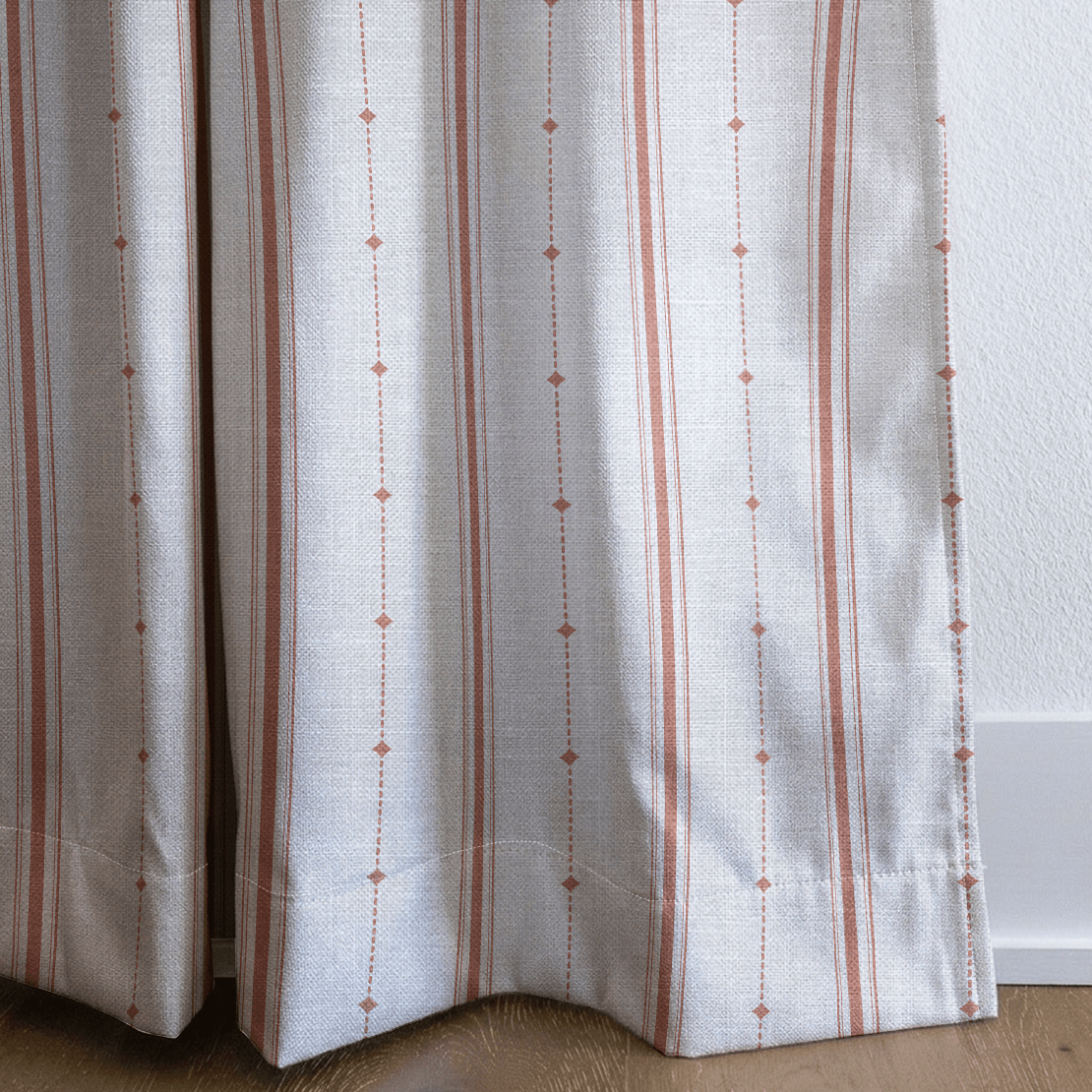 Orange County Terracotta Stripes - Drapery - Lemon Park