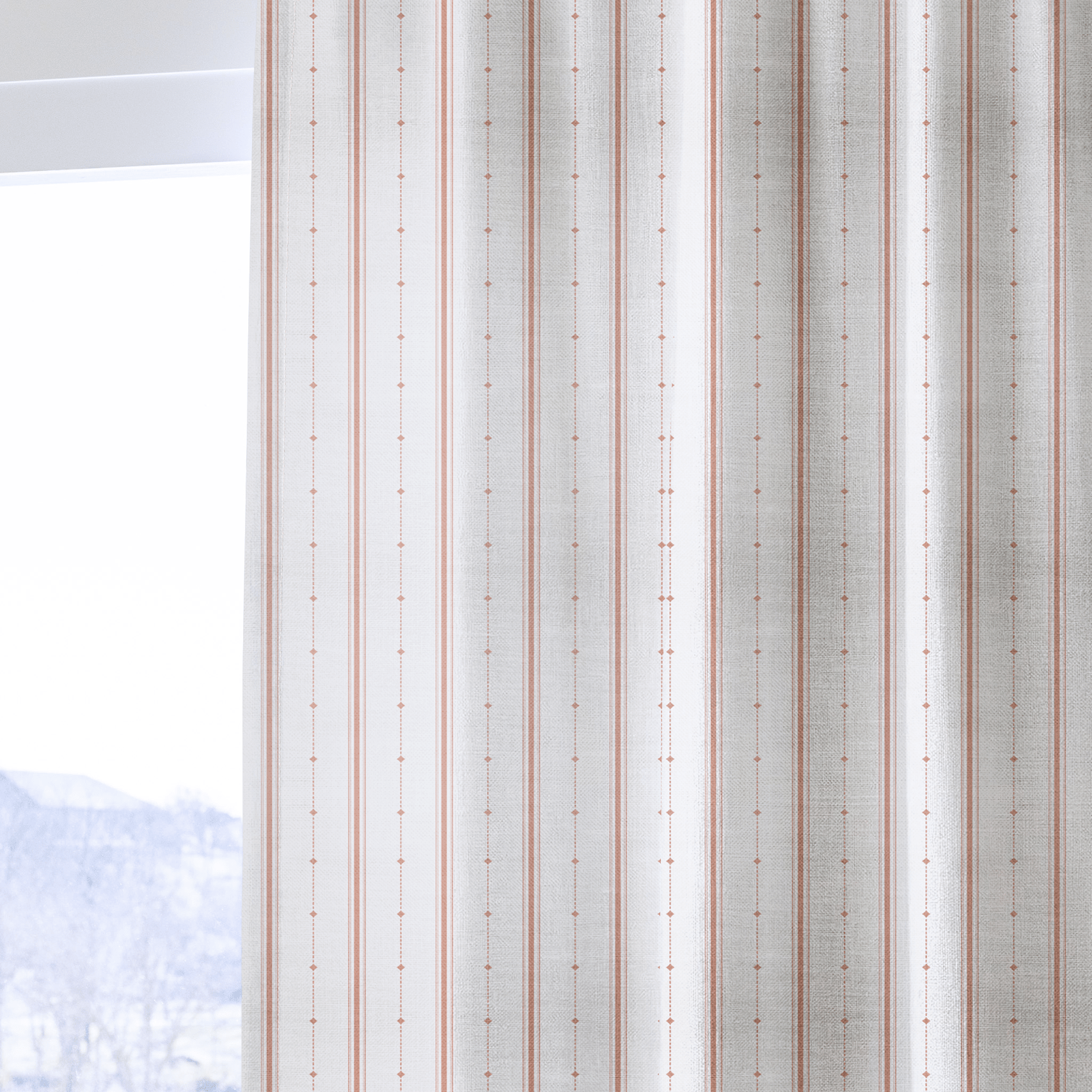Orange County Terracotta Stripes - Drapery - Lemon Park