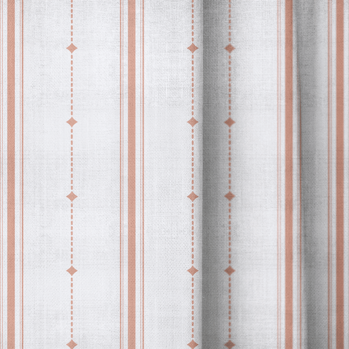 Orange County Terracotta Stripes - Drapery - Lemon Park