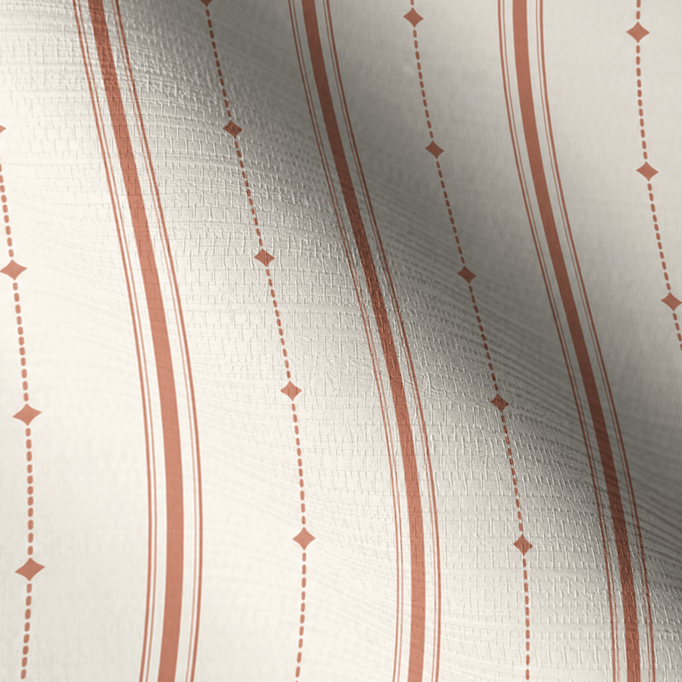 Orange County Terracotta Stripes Faux Grasscloth Wallpaper - Lemon Park