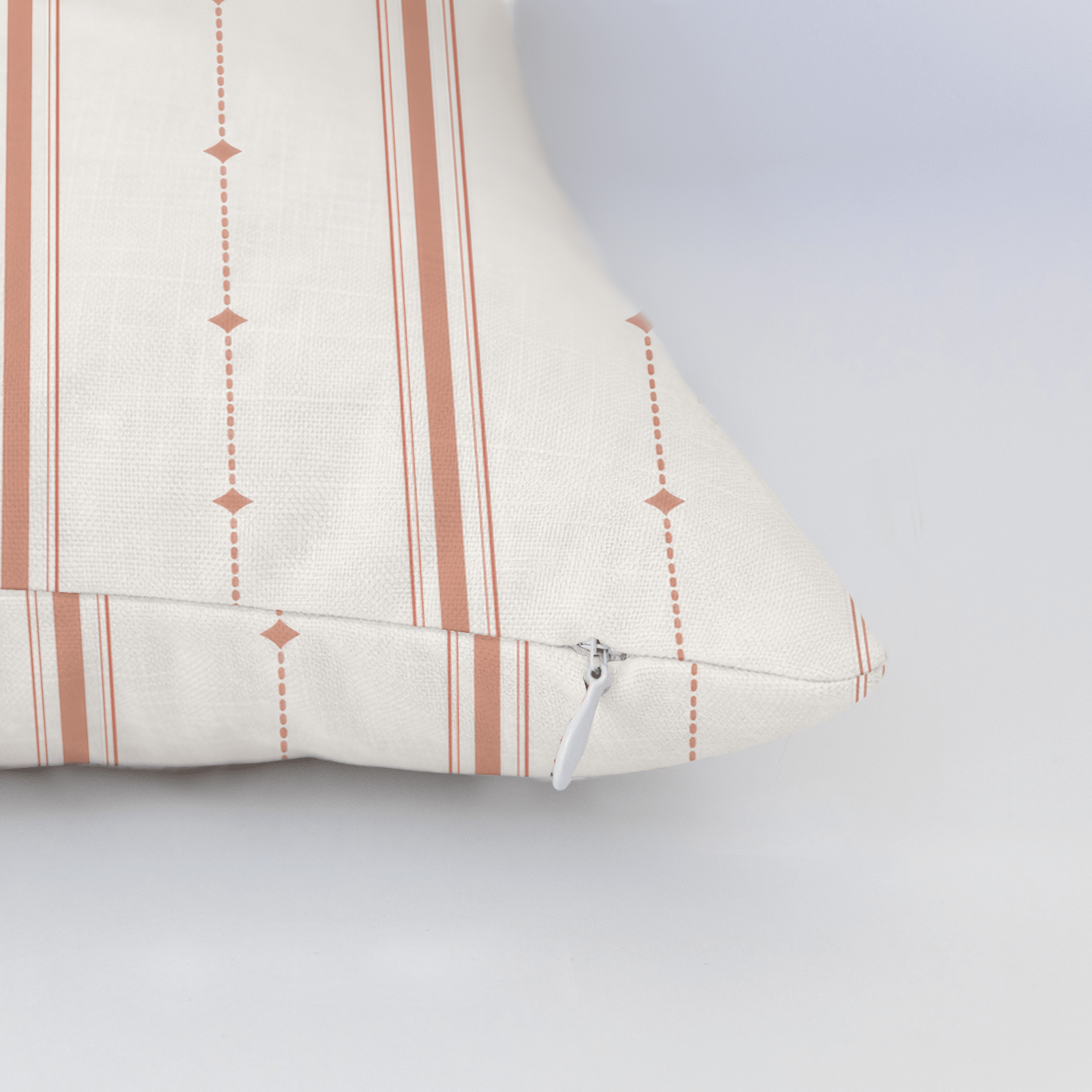 Orange County Terracotta Stripes Throw Pillow - Lemon Park