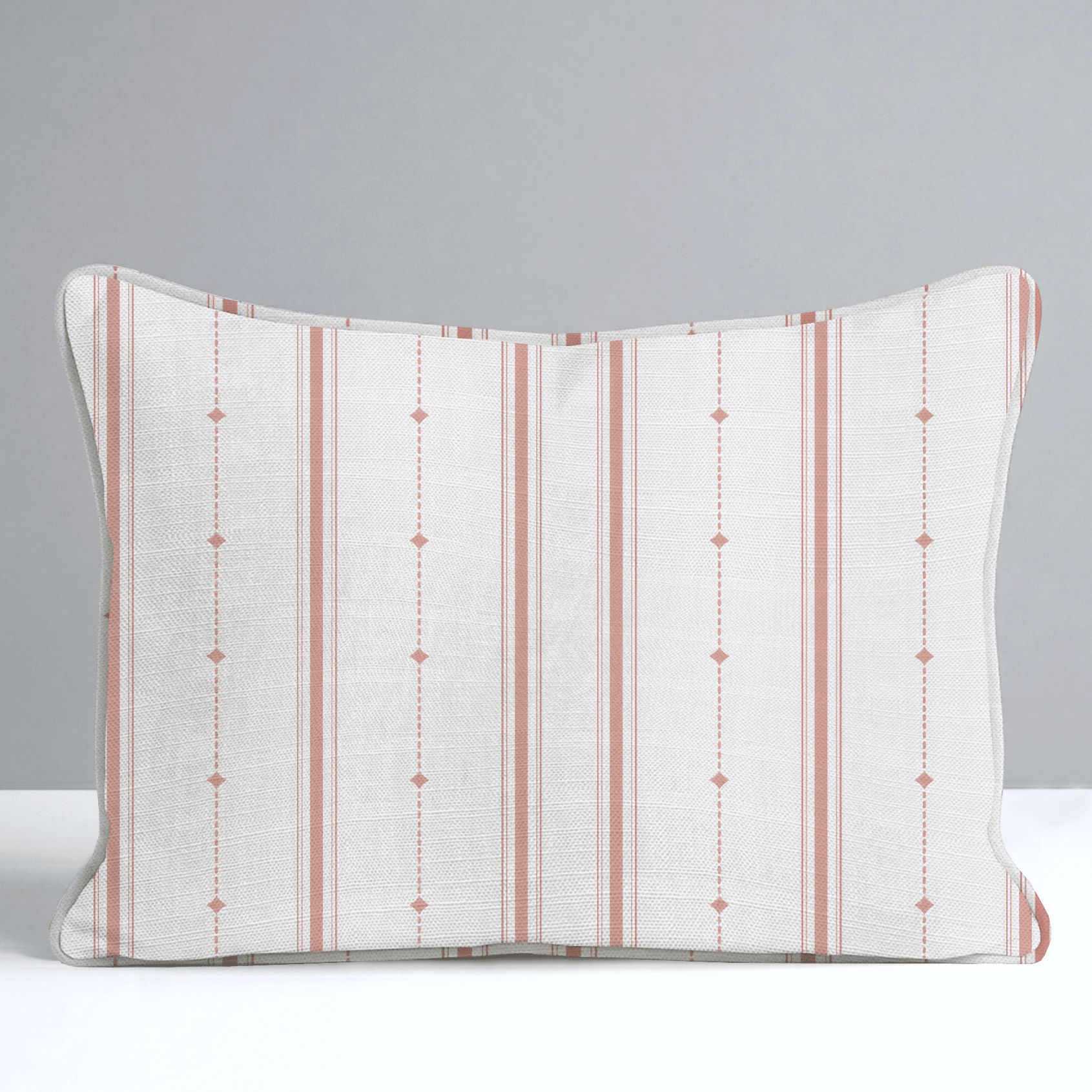 Orange County Terracotta Stripes Throw Pillow - Lemon Park