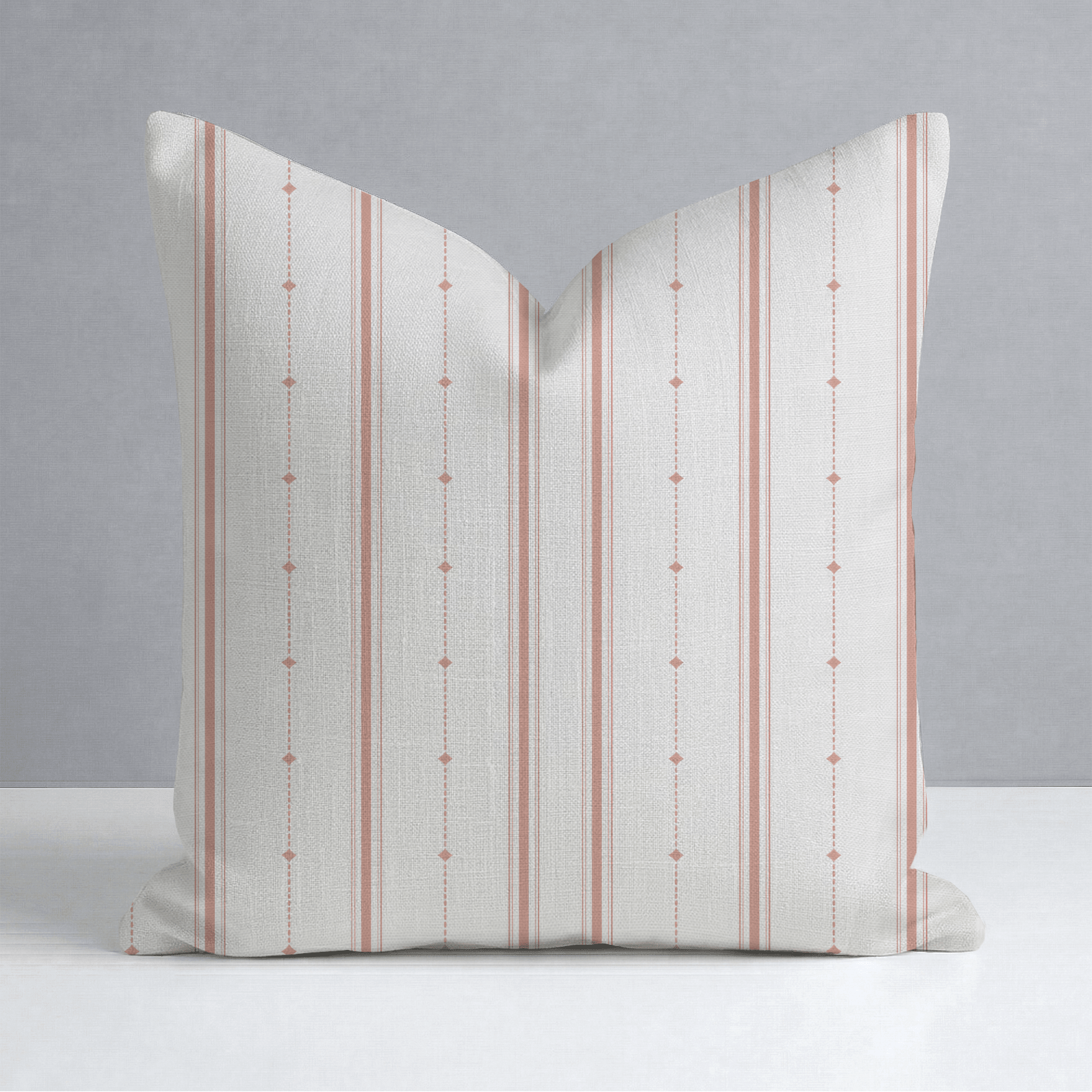Orange County Terracotta Stripes Throw Pillow - Lemon Park