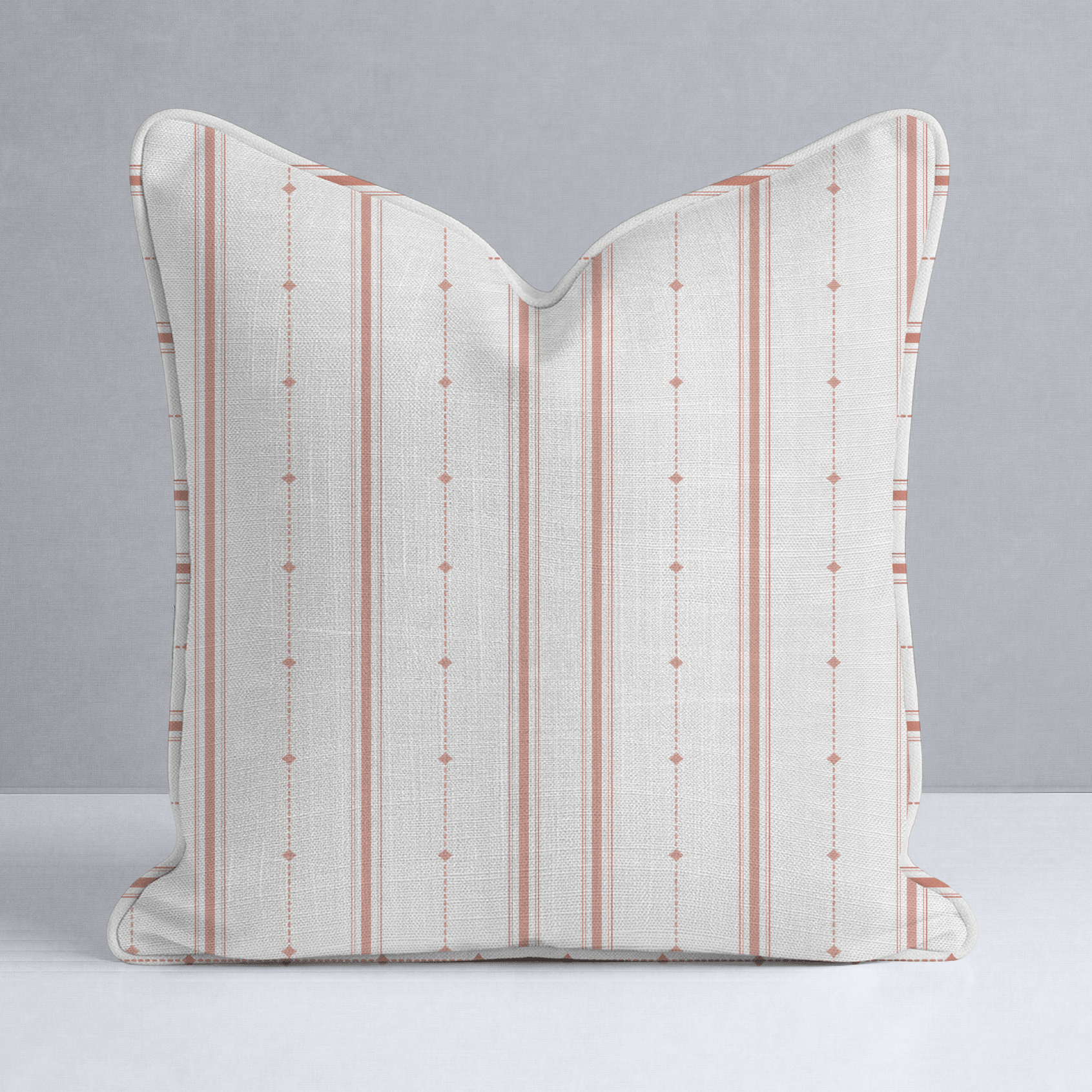 Orange County Terracotta Stripes Throw Pillow - Lemon Park