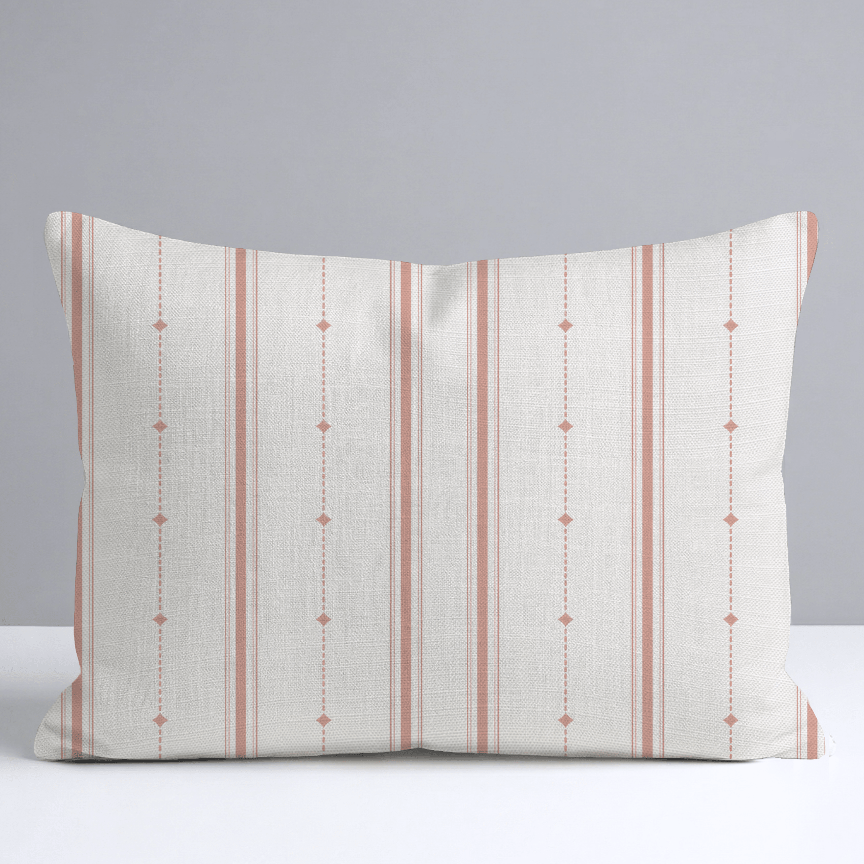 Orange County Terracotta Stripes Throw Pillow - Lemon Park