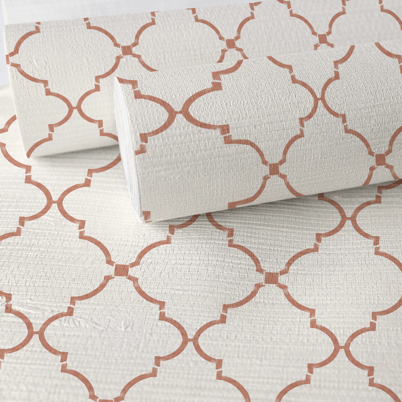 Orange County Terracotta Trellis Faux Grasscloth Wallpaper - Lemon Park