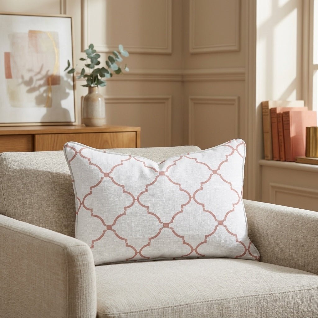 Orange County Terracotta Trellis Throw Pillow - Lemon Park
