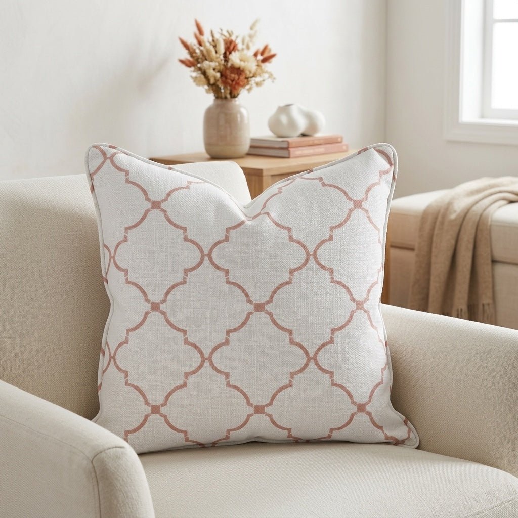 Orange County Terracotta Trellis Throw Pillow - Lemon Park