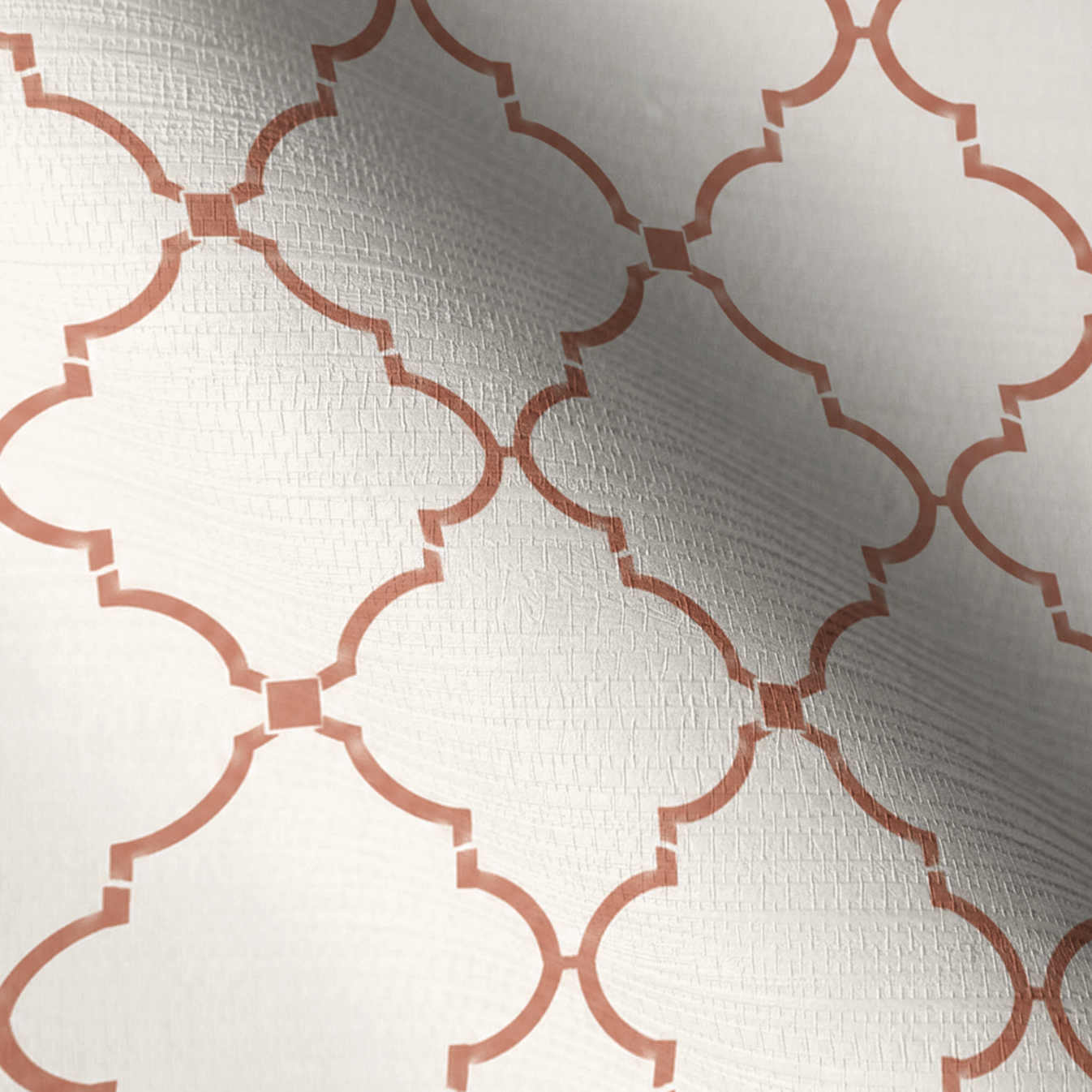 Orange County Terracotta Trellis Faux Grasscloth Wallpaper