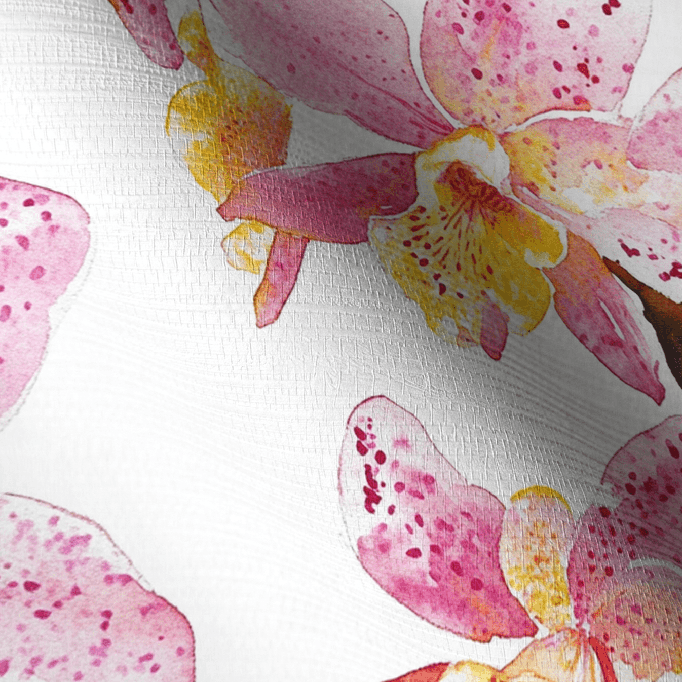 Orchid Obsession Faux Grasscloth Wallpaper - Lemon Park