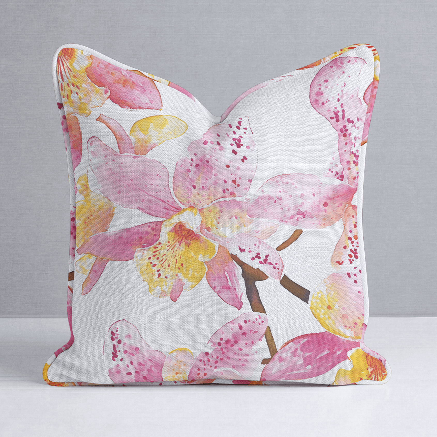 Orchid Obsession Throw Pillow - Lemon Park