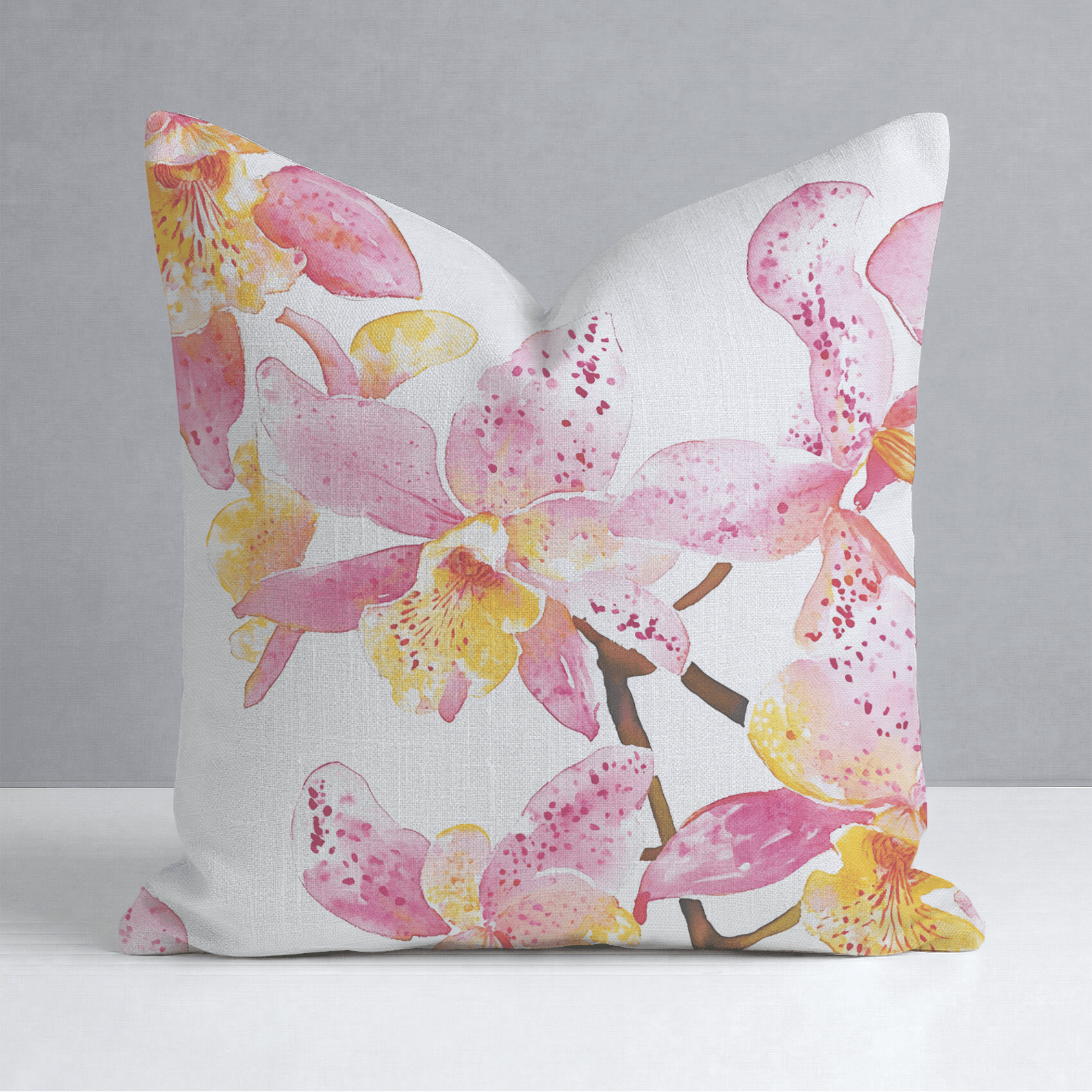 Orchid Obsession Throw Pillow - Lemon Park
