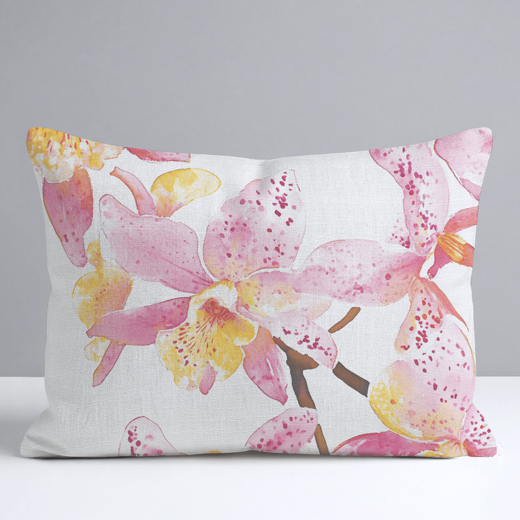 Orchid Obsession Throw Pillow - Lemon Park