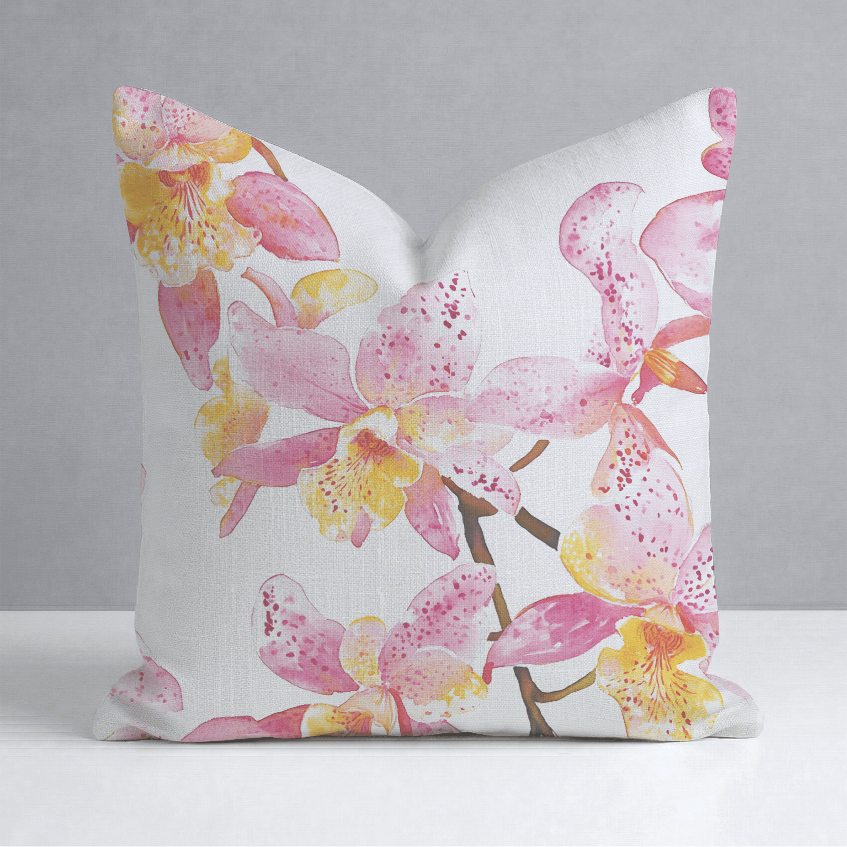 Orchid Obsession Throw Pillow - Lemon Park
