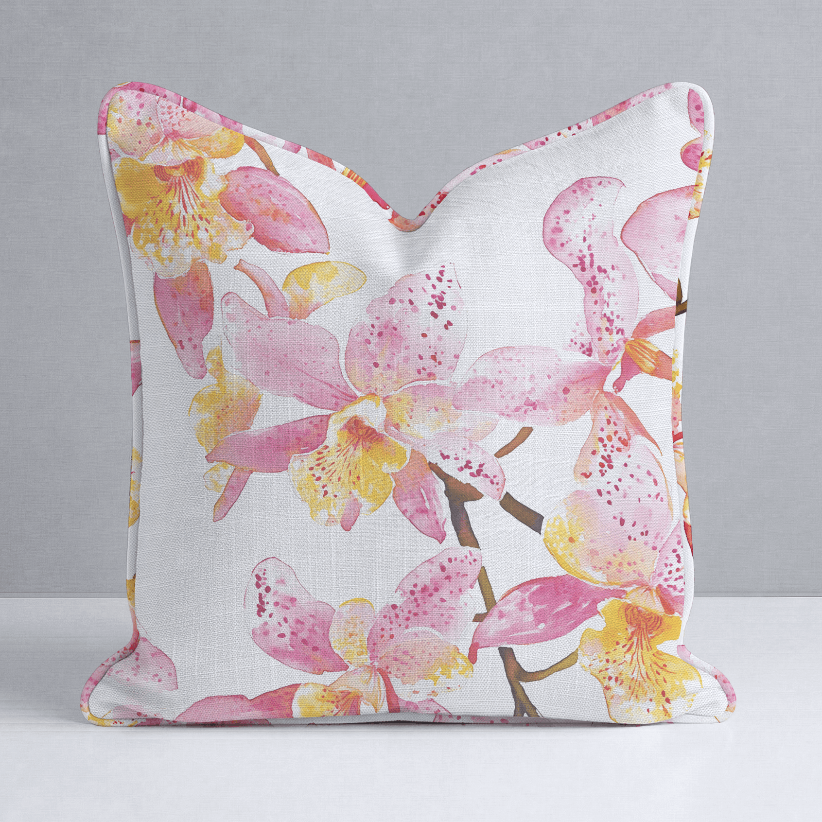 Orchid Obsession Throw Pillow - Lemon Park