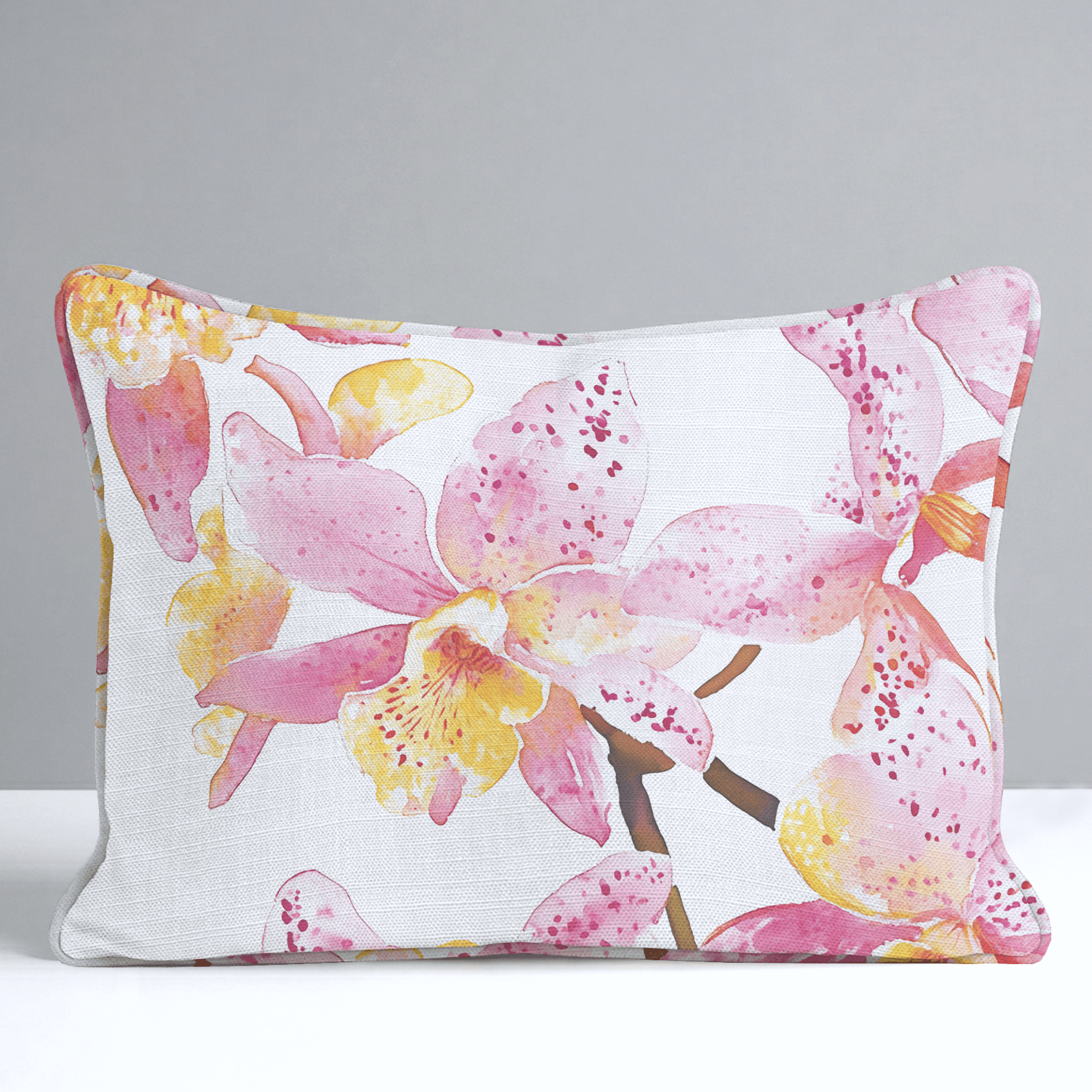 Orchid Obsession Throw Pillow - Lemon Park