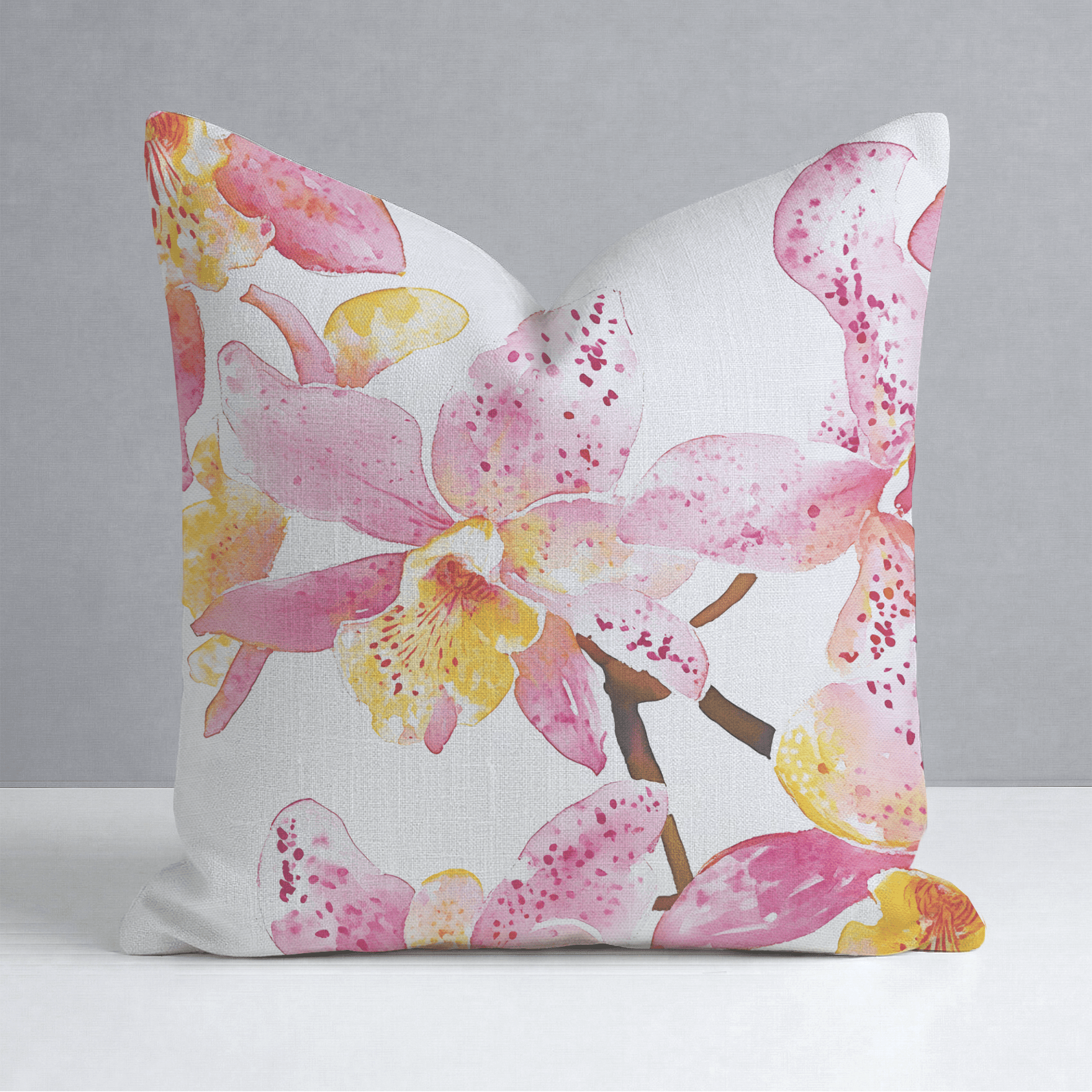 Orchid Obsession Throw Pillow - Lemon Park