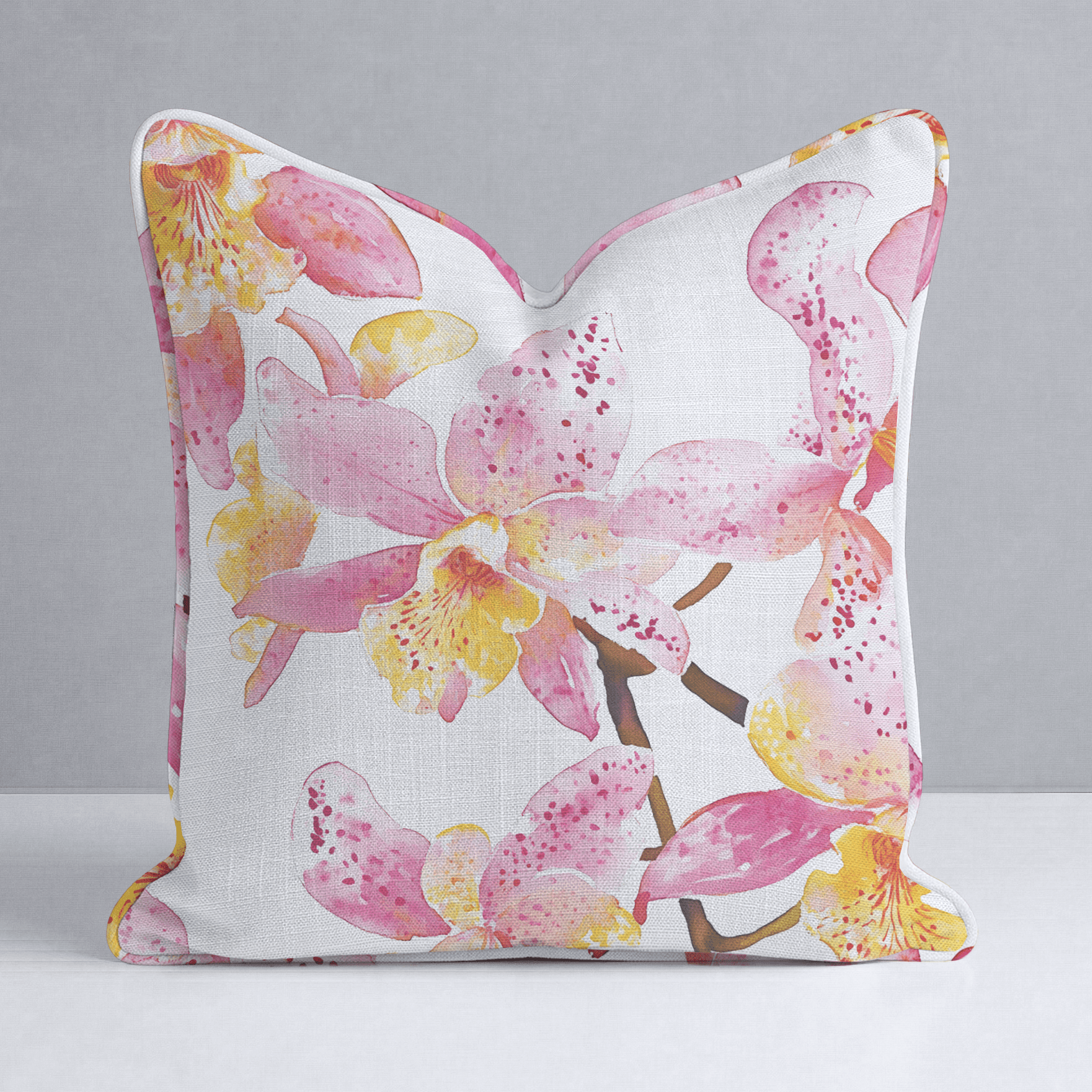 Orchid Obsession Throw Pillow - Lemon Park