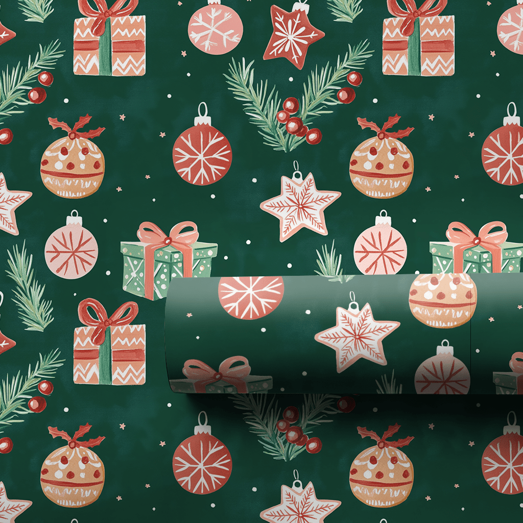Ornaments and Presents - Wrapping Paper - Lemon Park