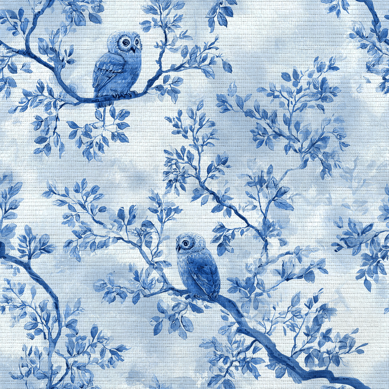 Owl at Dusk Faux Grasscloth Wallpaper - Lemon Park