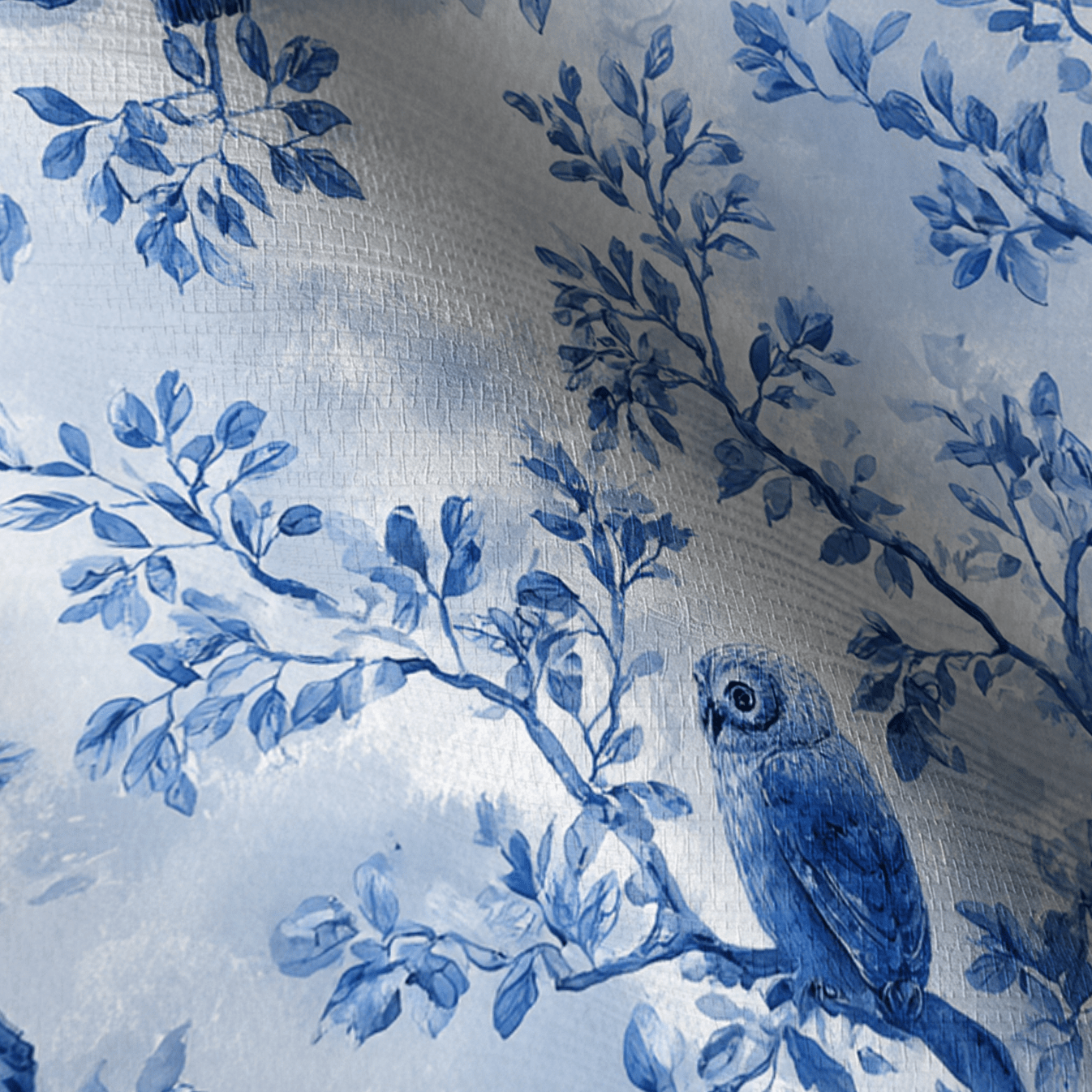 Owl at Dusk Faux Grasscloth Wallpaper - Lemon Park