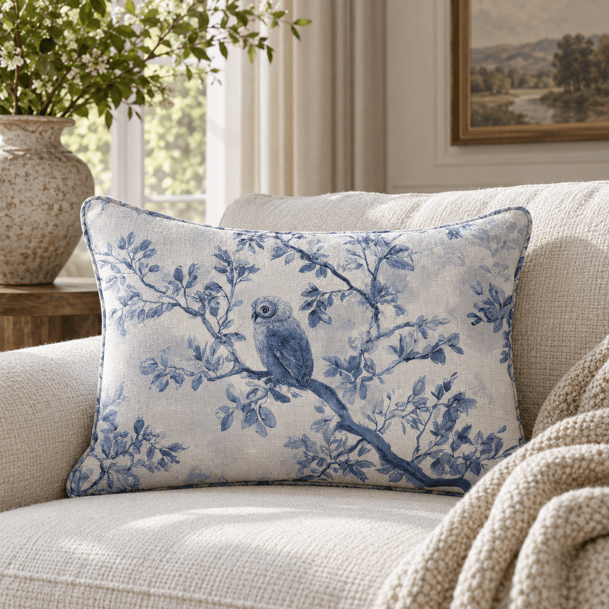 Owl at Dusk Throw Pillow - Lemon Park