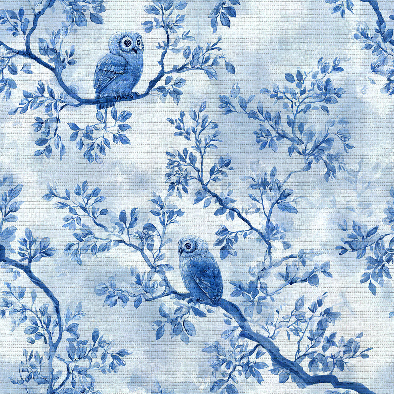 Owl at Dusk Faux Grasscloth Wallpaper